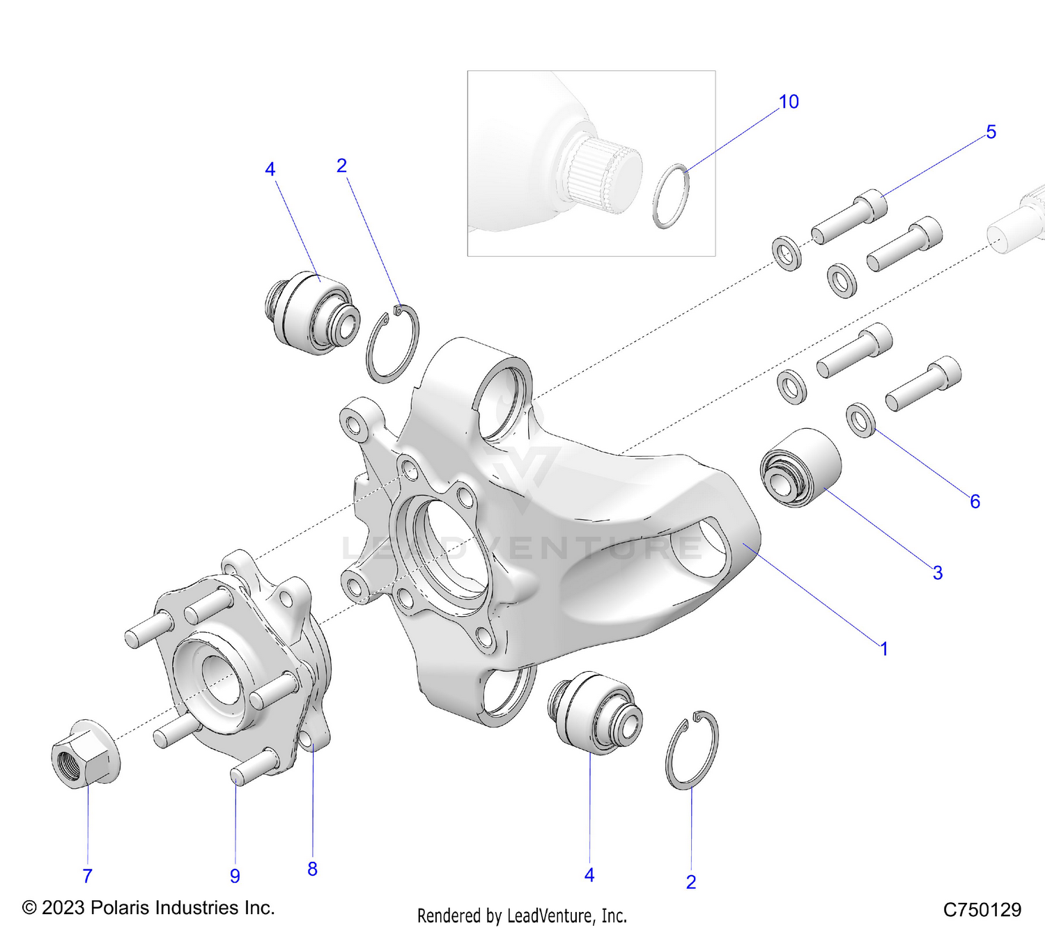 SUSPENSION, REAR CARRIER AND HUB - Z26R4K2KAC/BC/AR/BR/AJ/BJ/AV/BV (C750129)