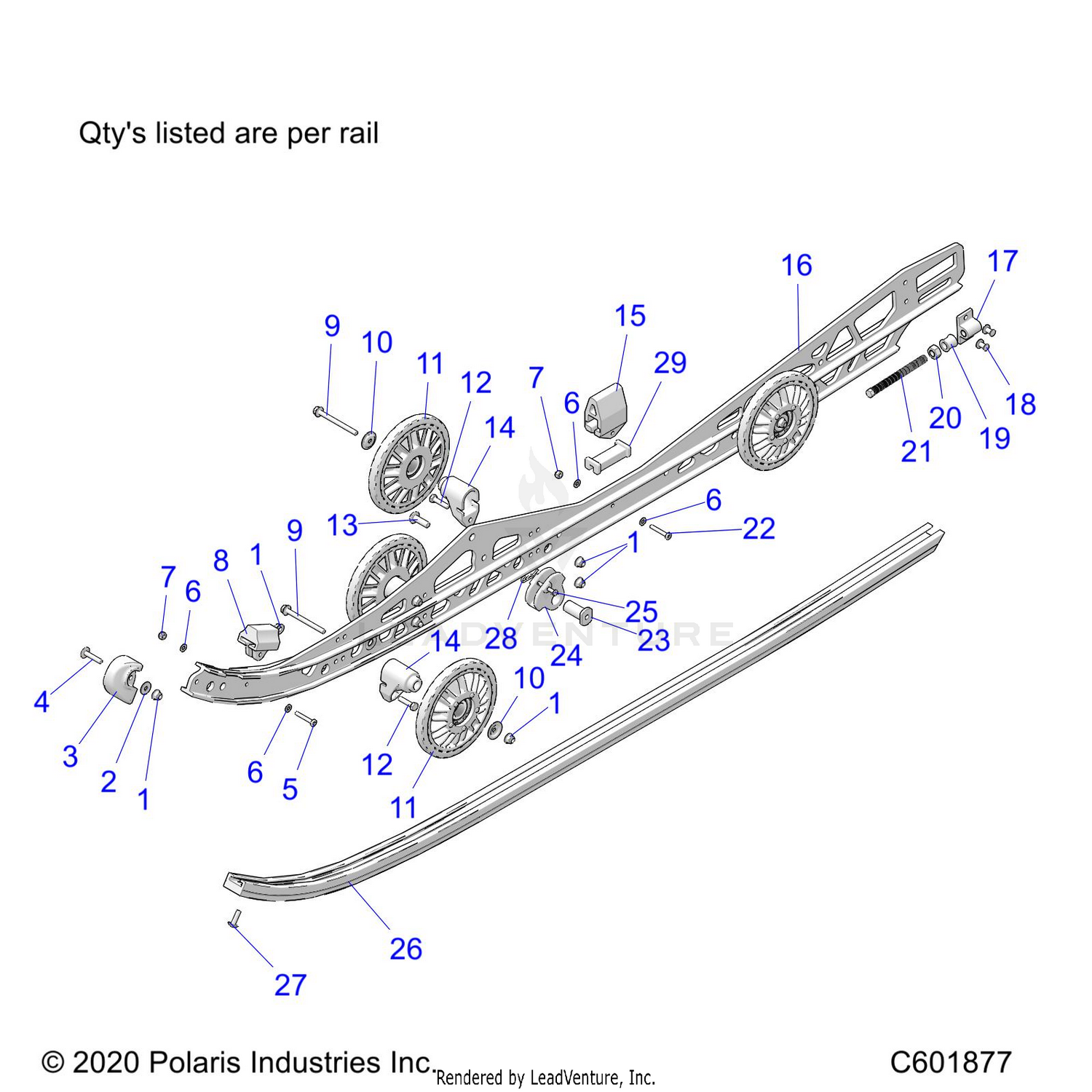 SUSPENSION, RAIL BEAM LH/RH - S22TLP8RS ALL OPTIONS (C601877)