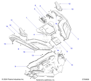 Body, Front Fenders & Hood - Z25r4d2kak/bk/aj/bj/am/bm (c750606) Schematic