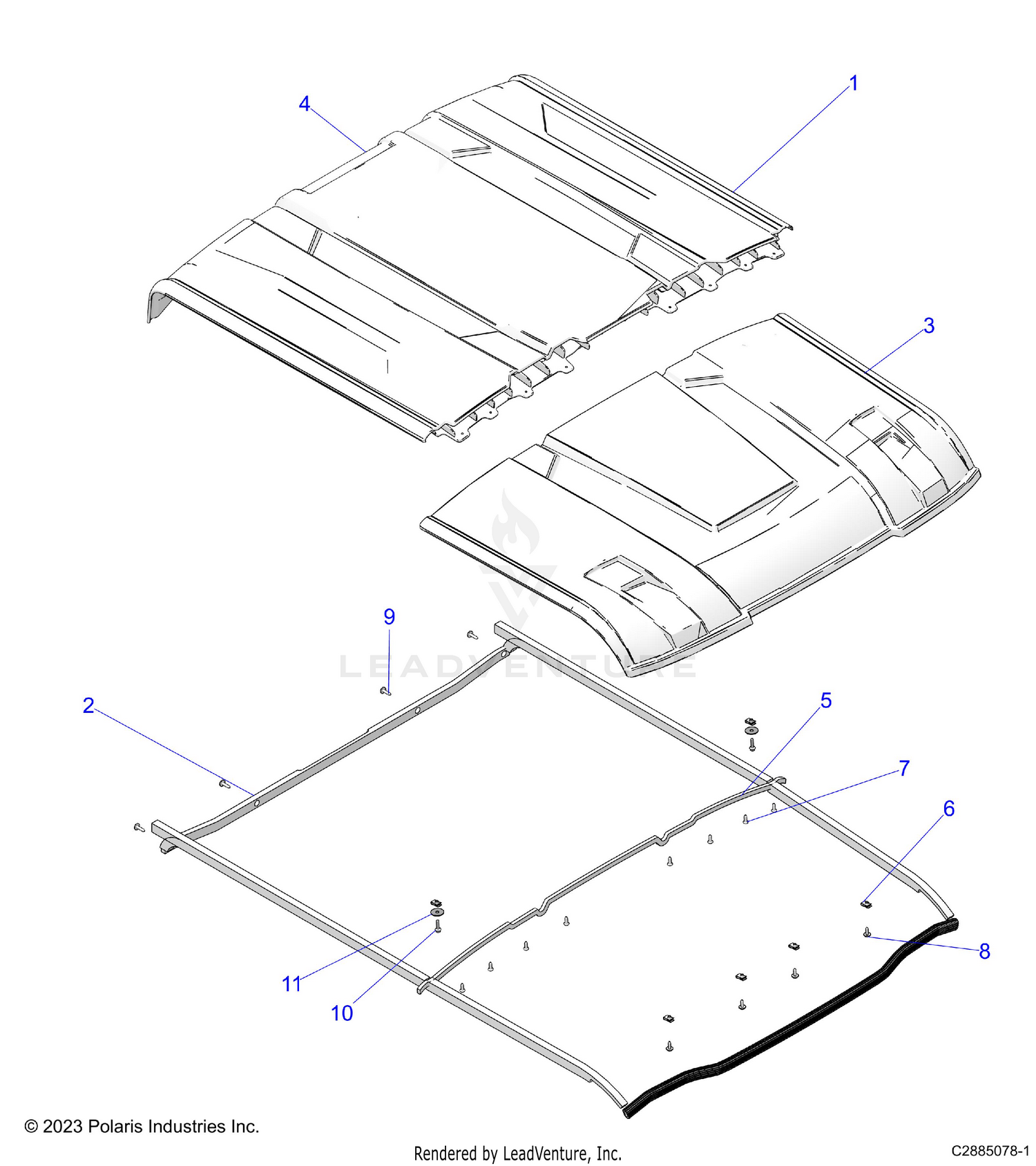 BODY, ROOF - D26M4U57B4/W57B4 (C2885078-1)