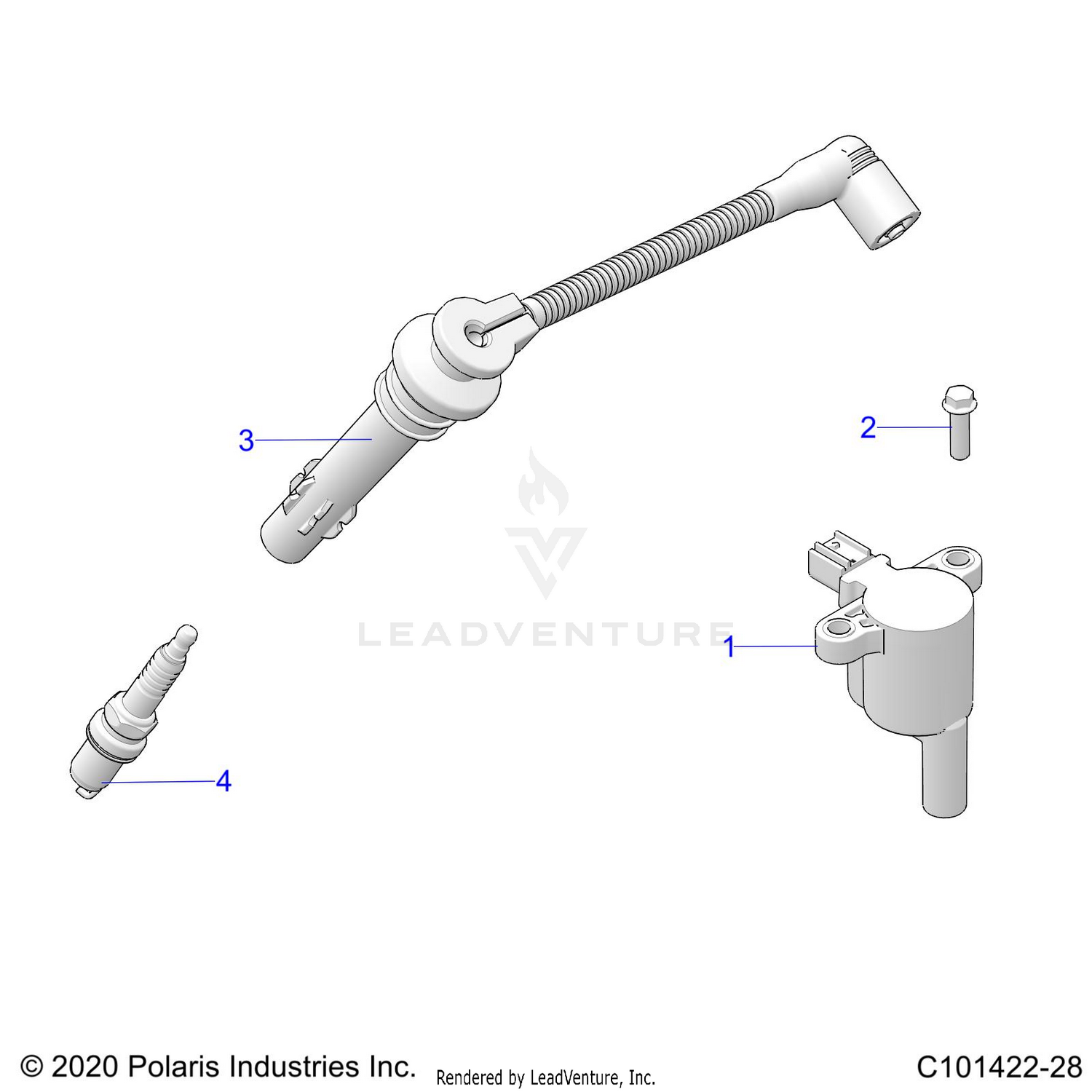 ELECTRICAL, IGNITION COIL, WIRE AND SPARK PLUG - A26SEE57C8/E8 (C101422-28)