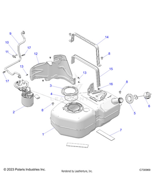 Fuel System, Fuel Tank Asm. - R25xaw1rb9/bd/bm (c730969) Schematic