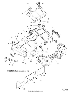 Body, Hood And Front Fascia - R16rda57a1/b1 (700732) Schematic