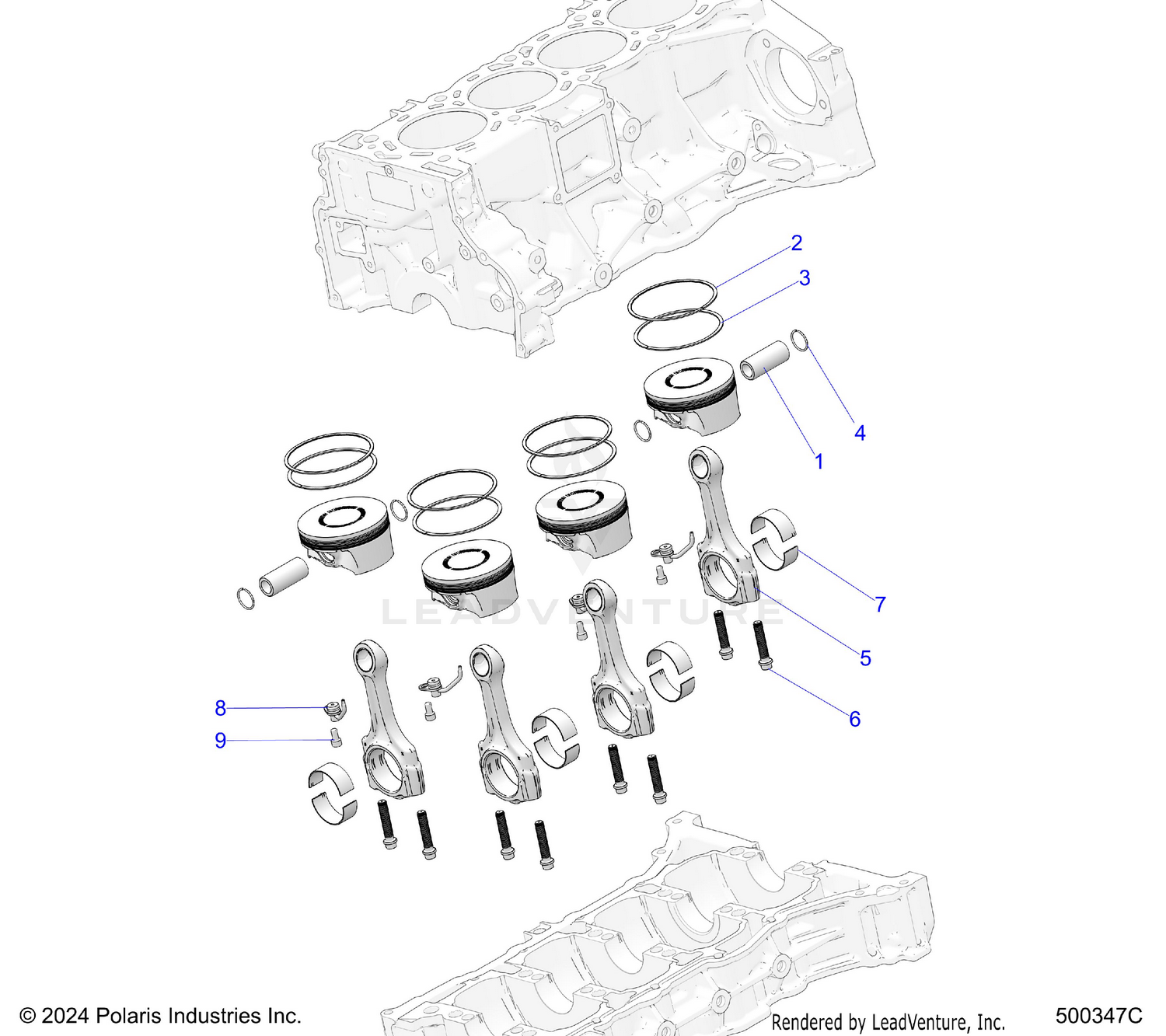 ENGINE, PISTONS - T26AAFGB/HB (500347C)