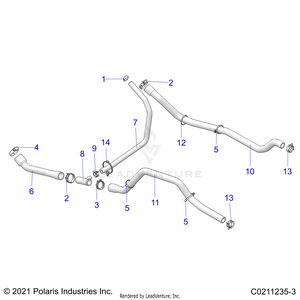 Engine, Cooling System, Hoses - A21sez57am/an/bm/bn (c0211235-3) Schematic