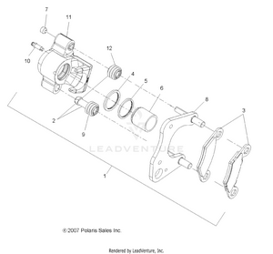 Brakes, Front Caliper - A09cl76aa (49atvcaliper08x2500quad) Schematic