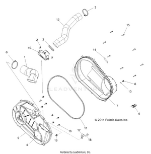 Drive Train, Clutch Cover And Ducting - R12vh57ad (49rgrclutchcvr12rzr570) Schematic