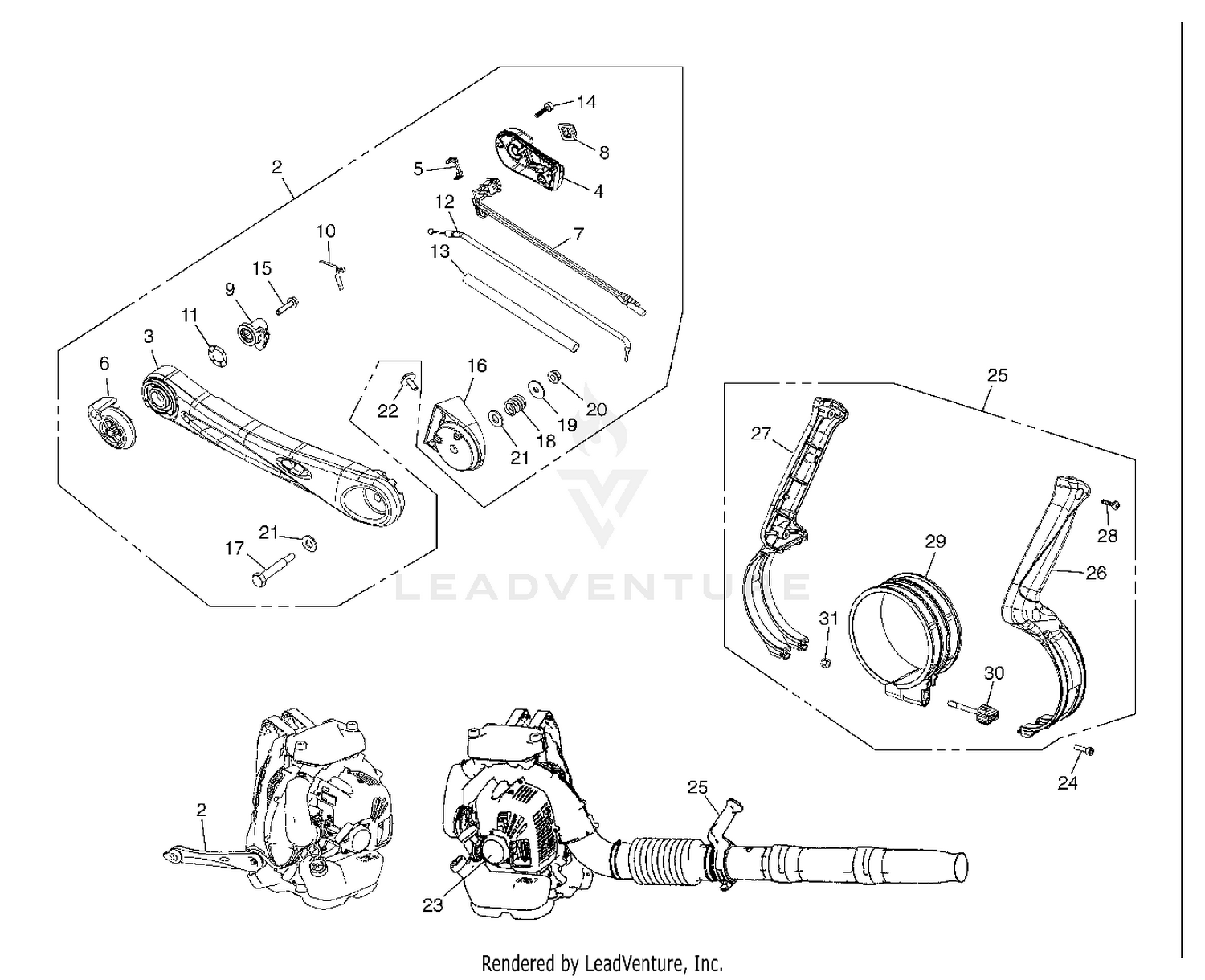 RedMax EBZ8500 - 966624501 (SN10200101 AND UP) HANDLE & CONTROLS