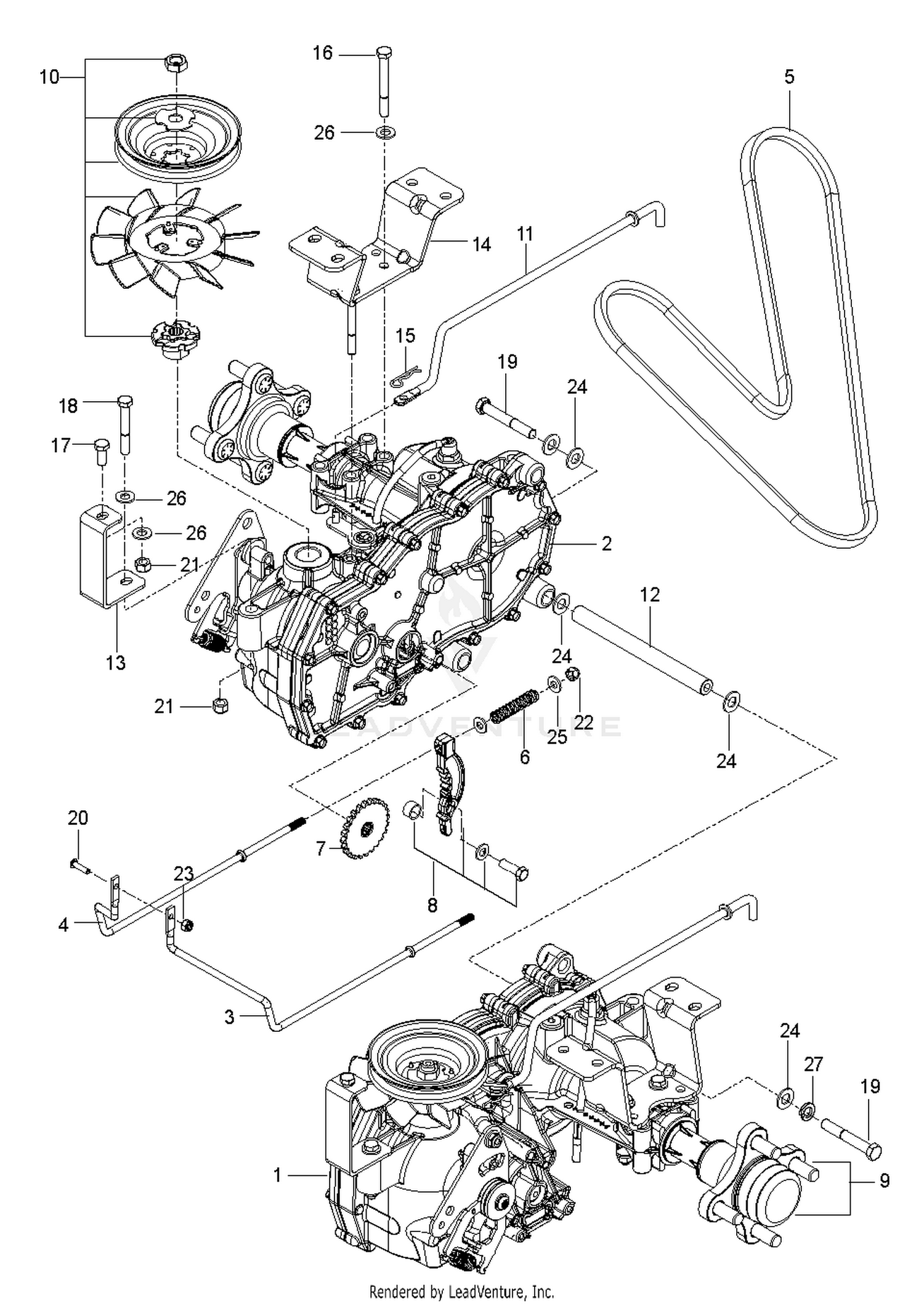 Diagram◆ジレベスト/36/コットン/RED/33054-00 RedMax RZT54 - 96767210100 (2017-10) HYDRAULIC PUMP - MOTOR