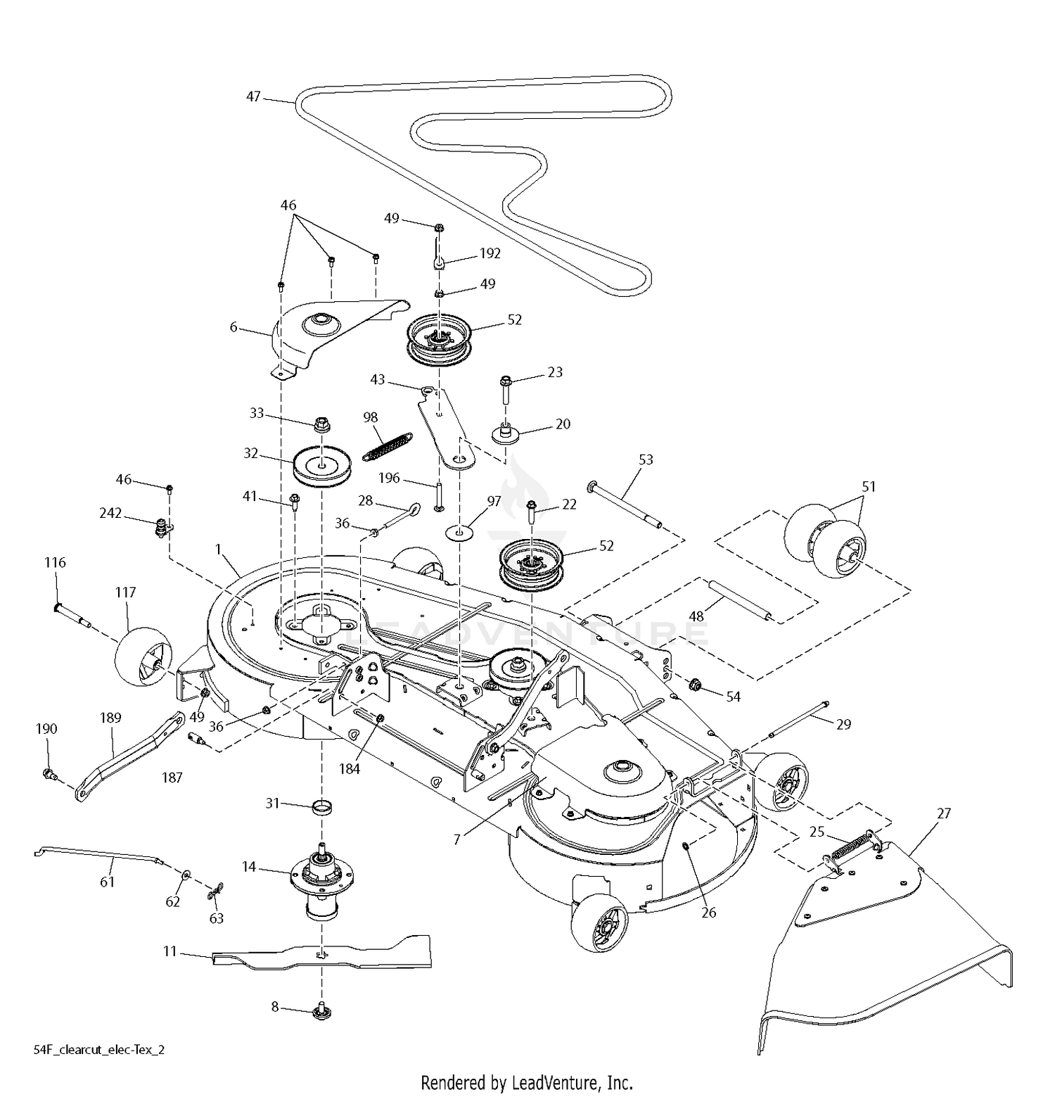 RedMax GT2454F 96043023800 2017 08 MOWER DECK CUTTING DECK