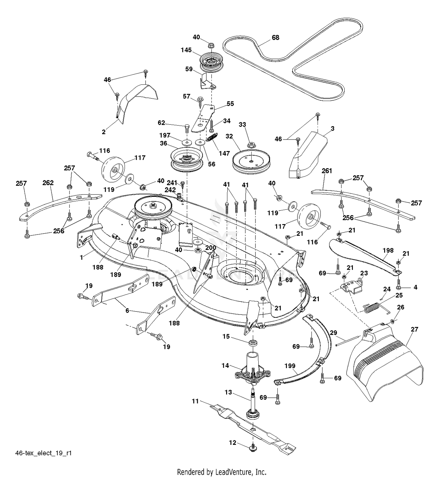 RedMax YT2246 96043029100 2018 10 MOWER DECK CUTTING DECK