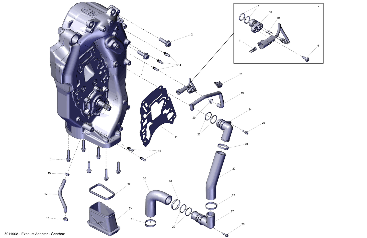 Exhaust Adapter - Gearbox
