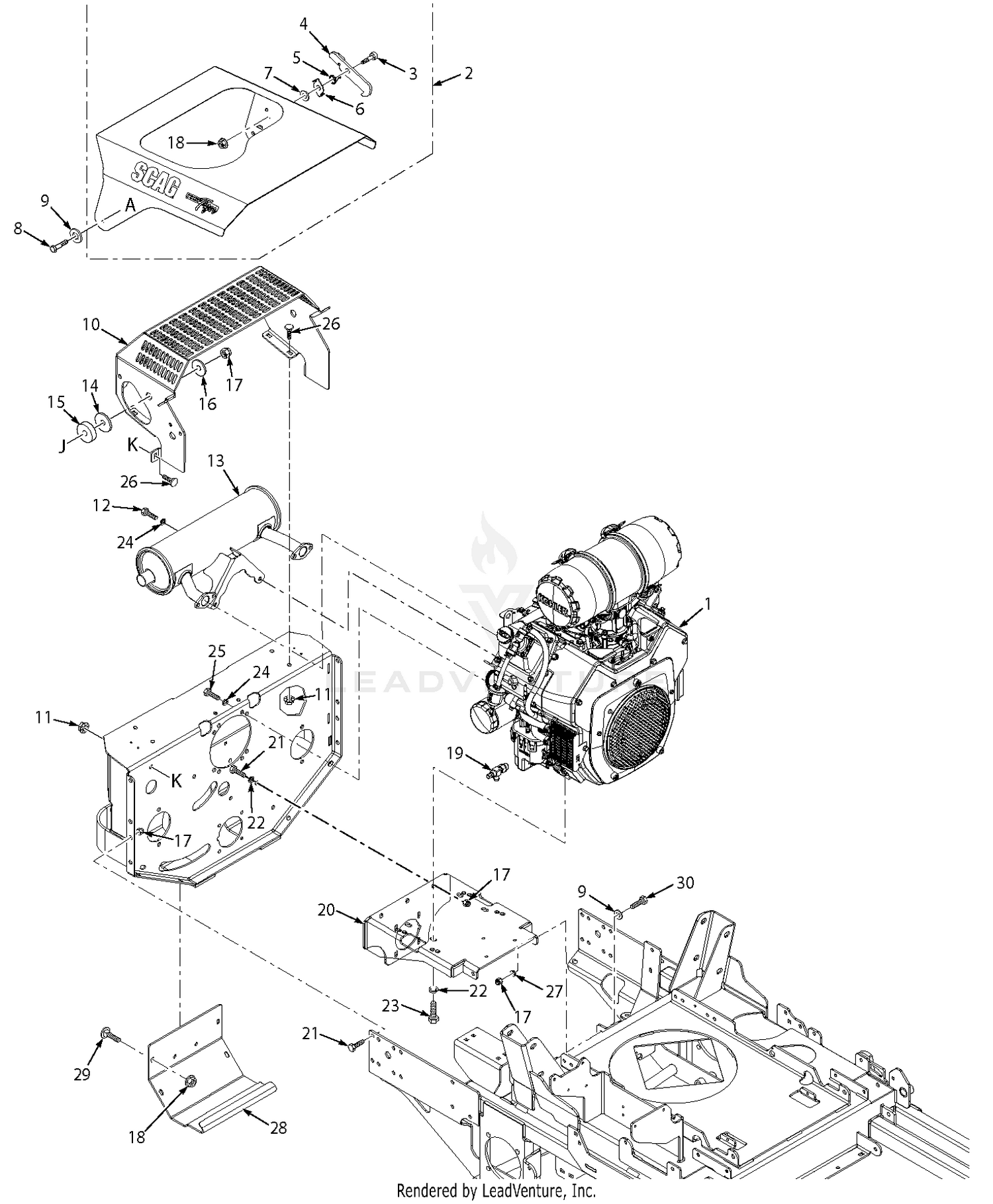 STTII Engine And Attaching Parts - Air Cooled ( Gasoline)