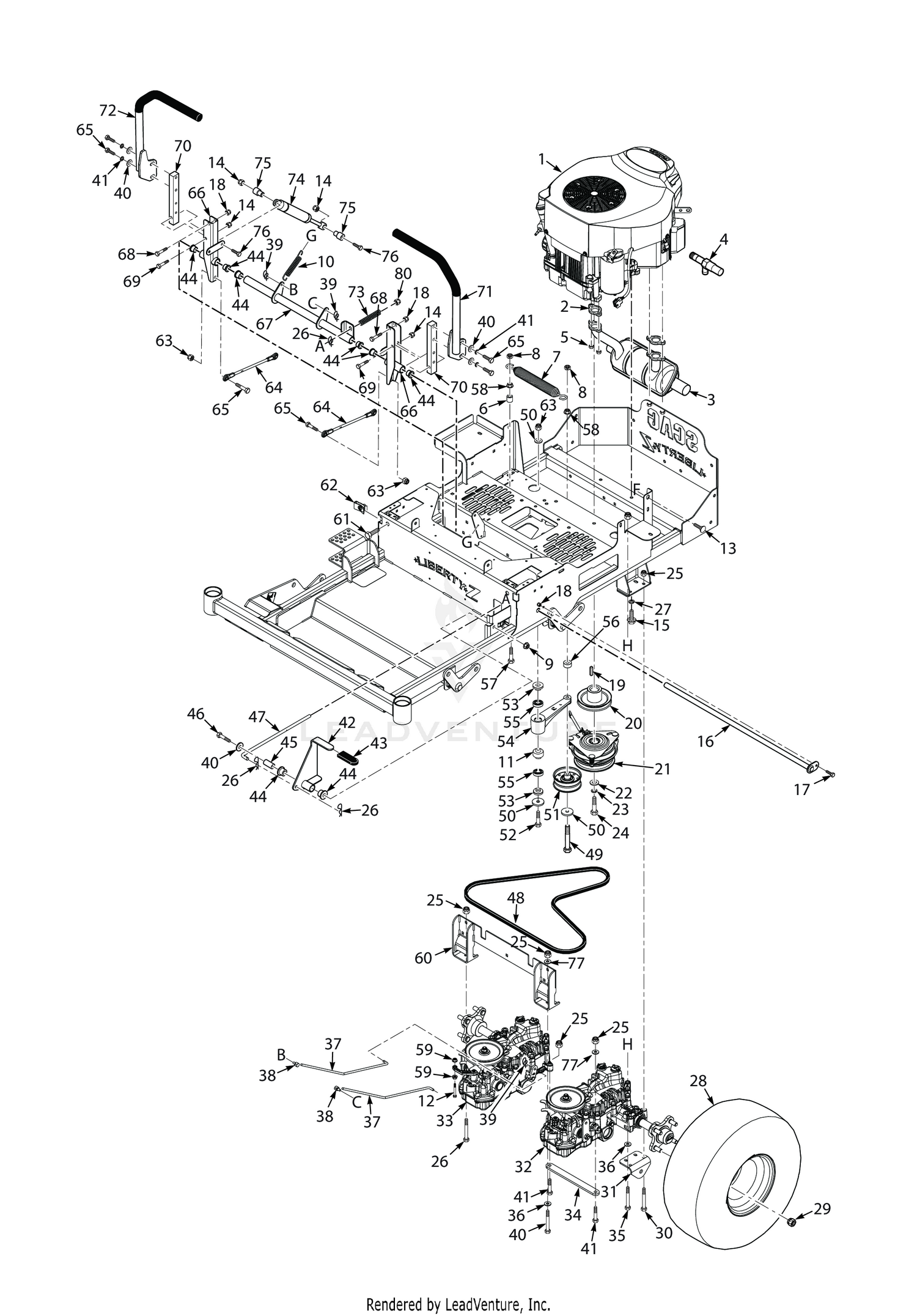 48, 52H & 61H DRIVE SYSTEM COMPONENTS - TUFF TORQ AXLES