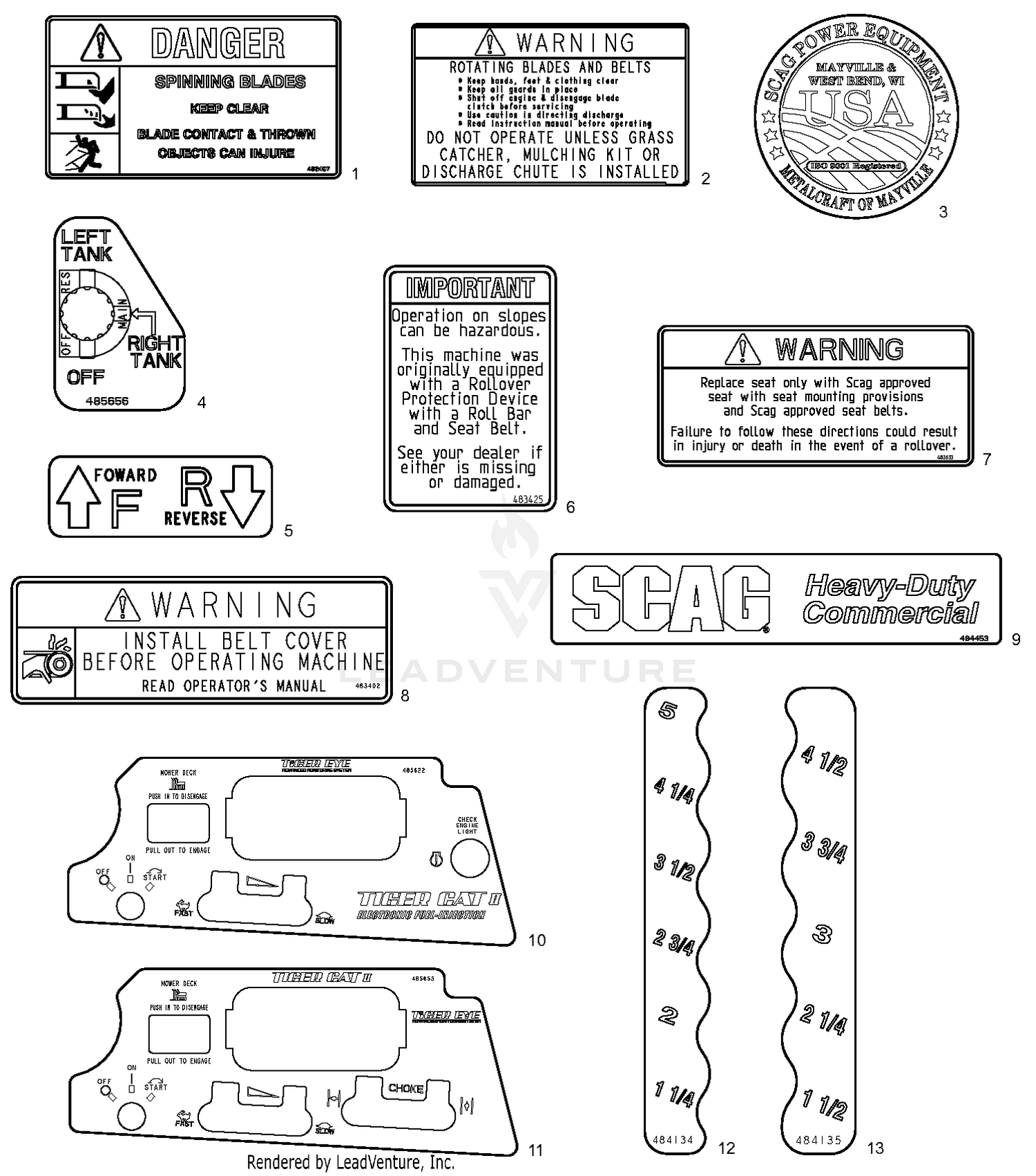 Replacement Decals And Information Plates