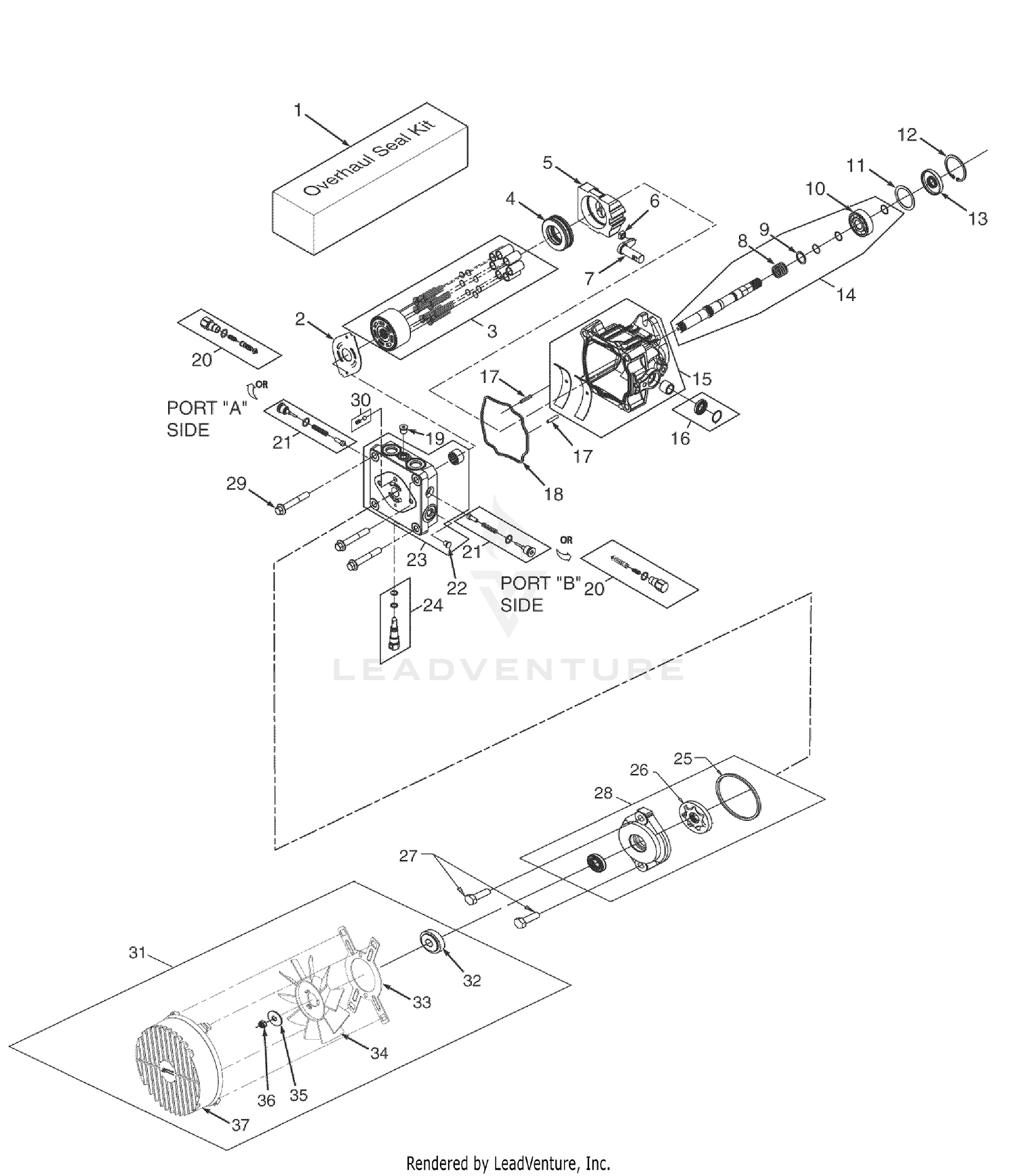 BDP-16A Hydraulic Pump Assembly With Cooling Fan