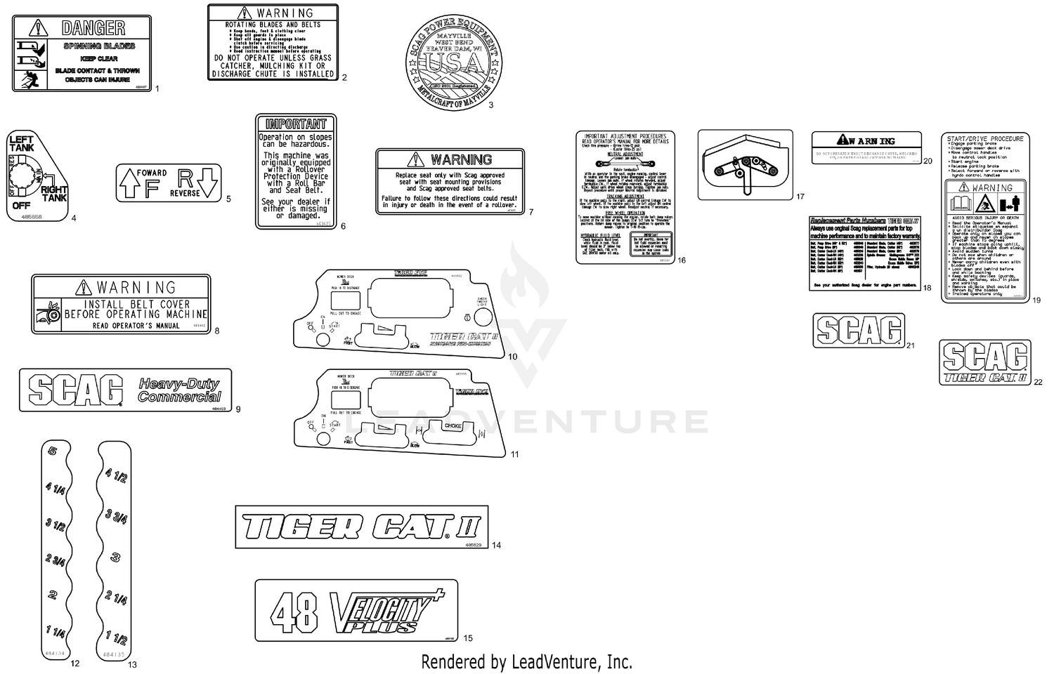 REPLACEMENT DECALS AND INFORMATION PLATES