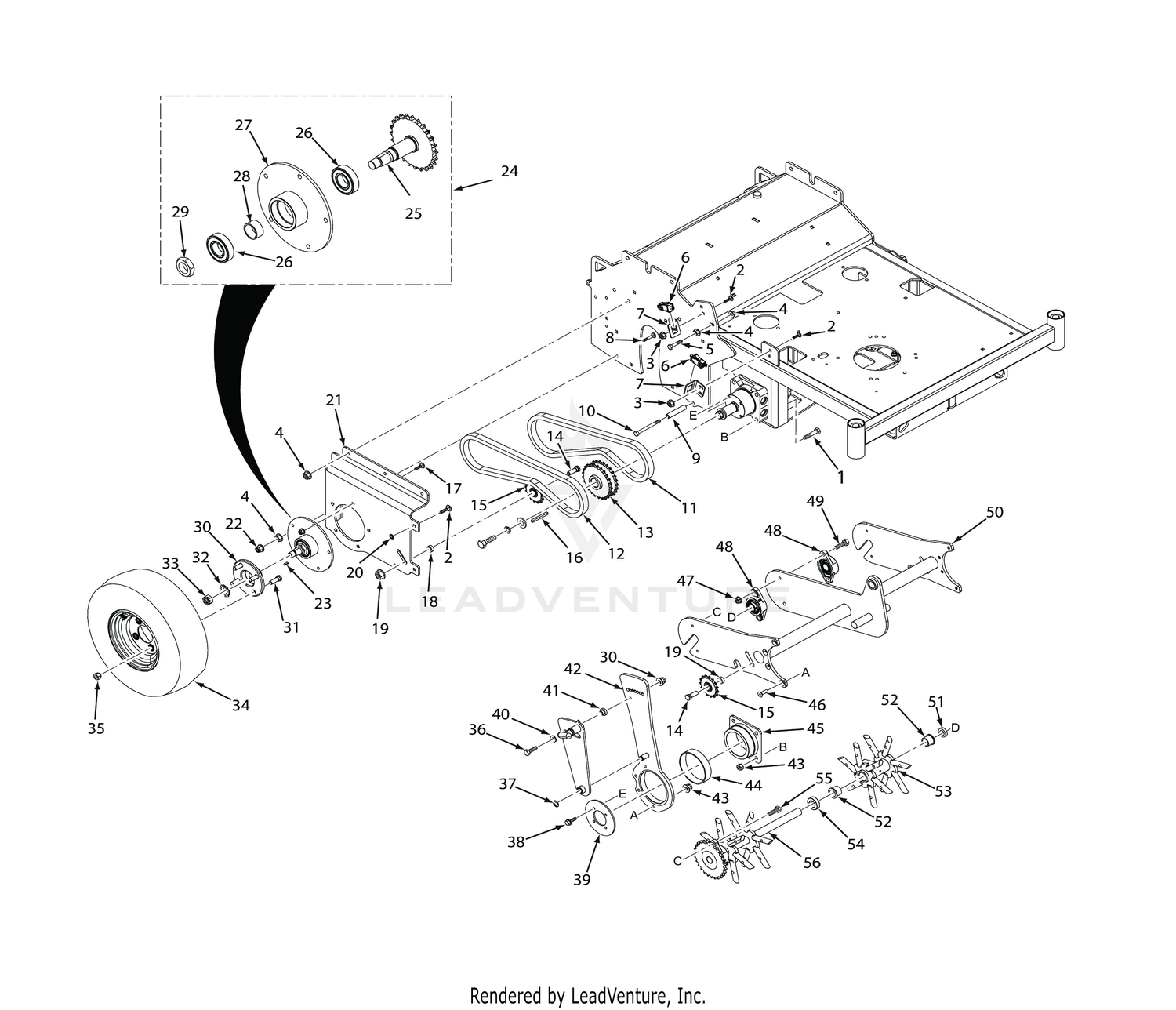 RIGHT SIDE TINE WHEEL DRIVE