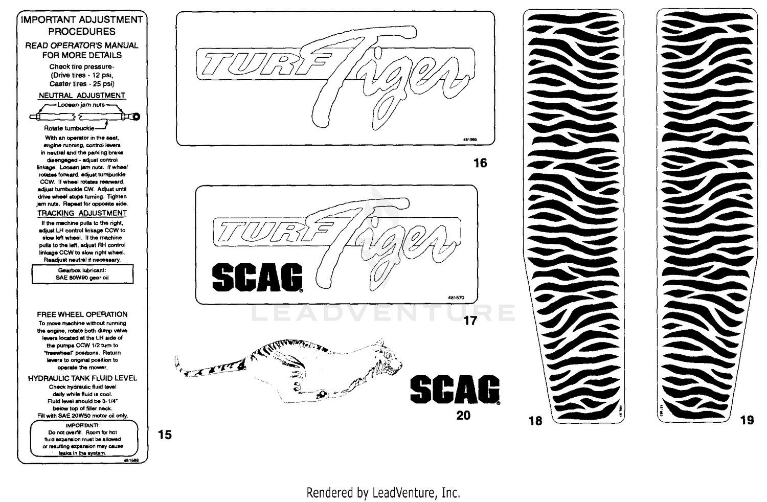 Replacement Decals and Information Plates II