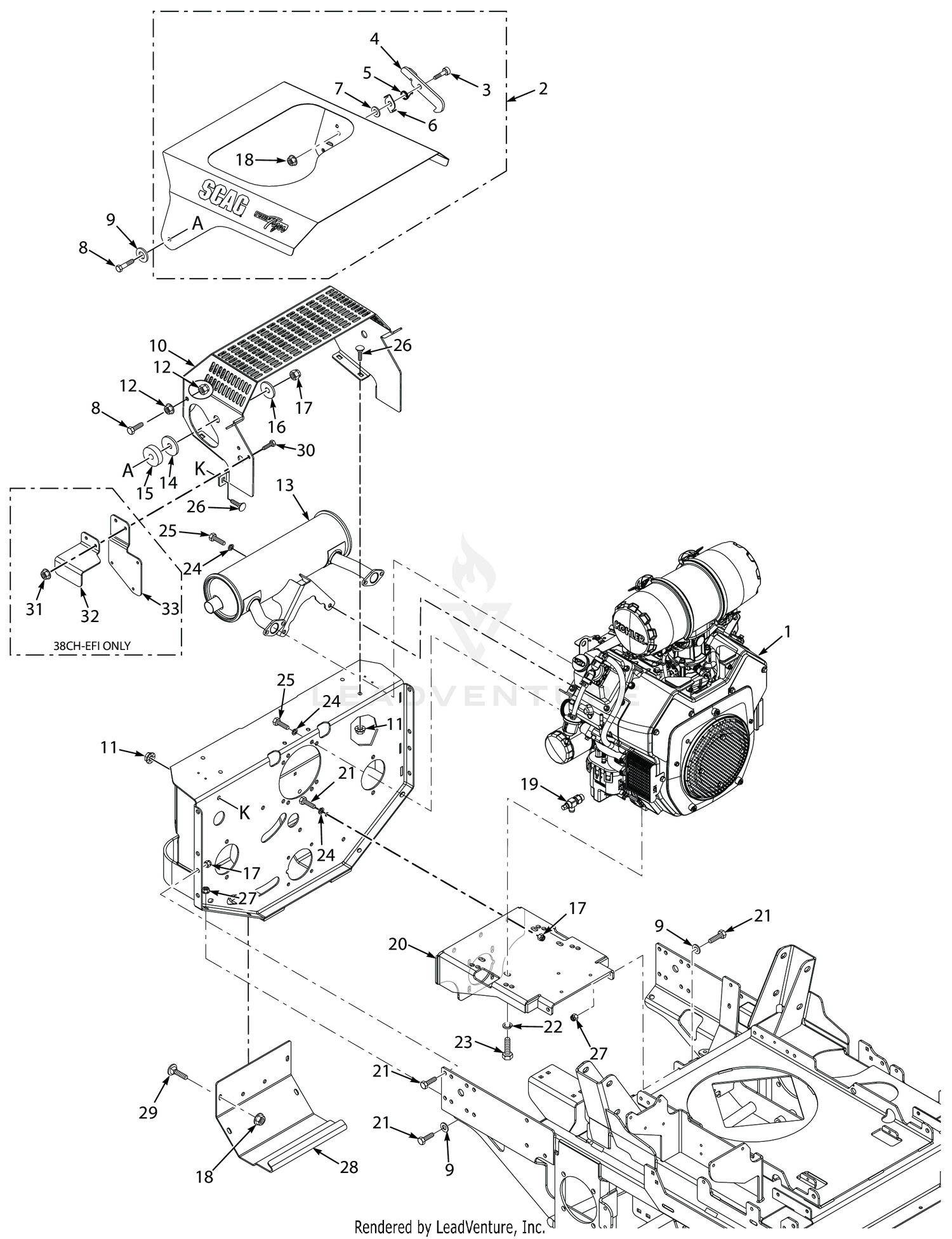 STTII ENGINE AND ATTACHING PARTS - AIR COOLED (GASOLINE)