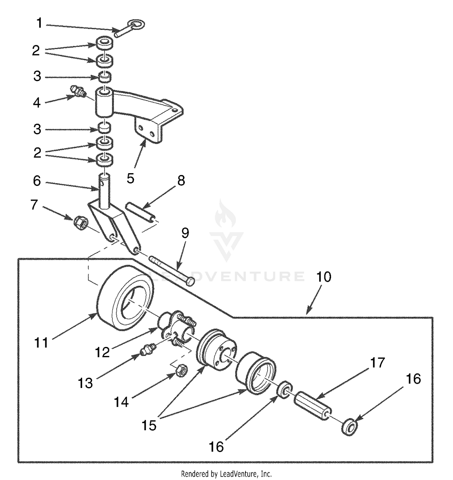 Caster Assembly 32" & 48A" 36A" & 52A