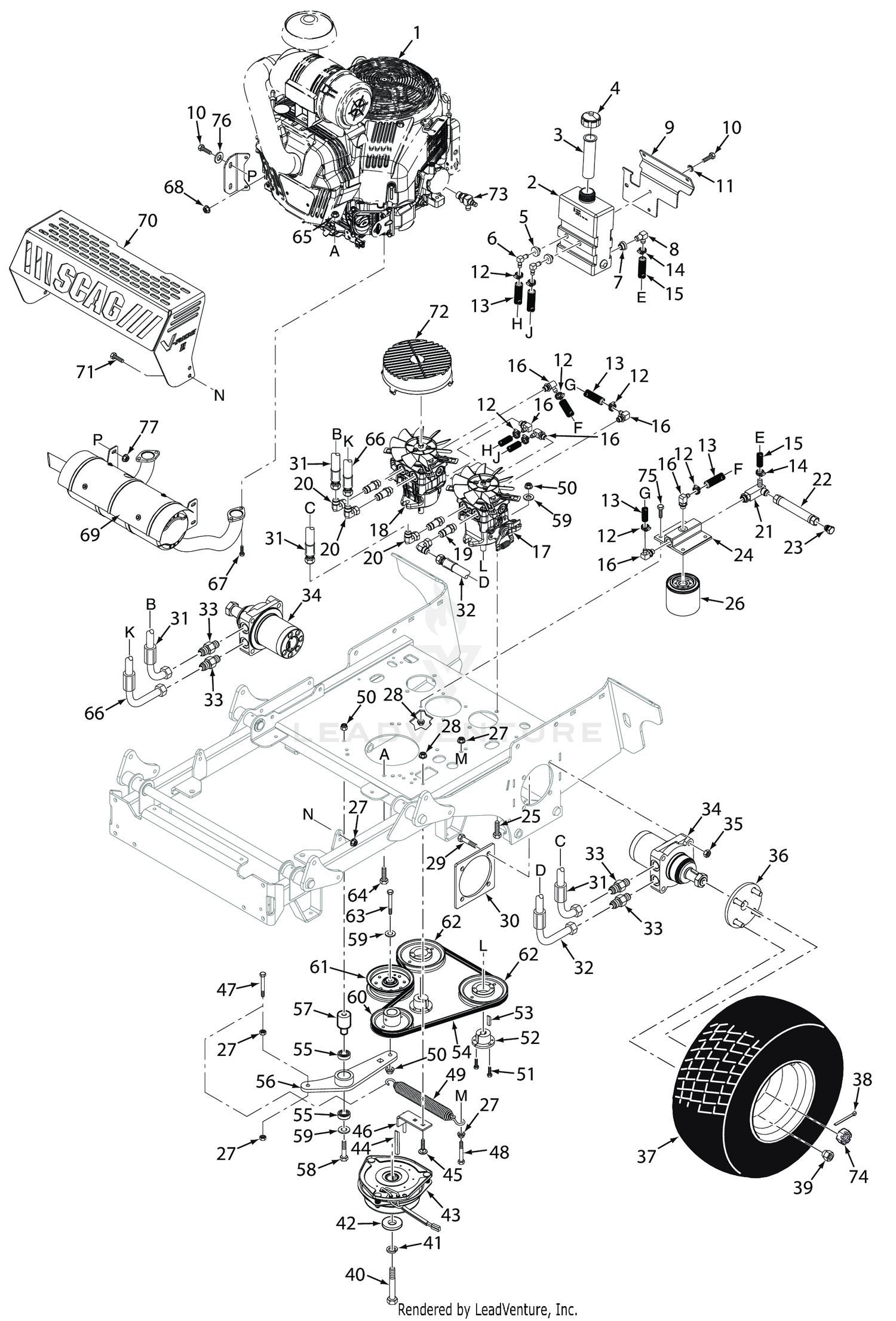 SVRII-61V-37BV-EFI HYDRAULICS AND ENGINE COMPONENTS
