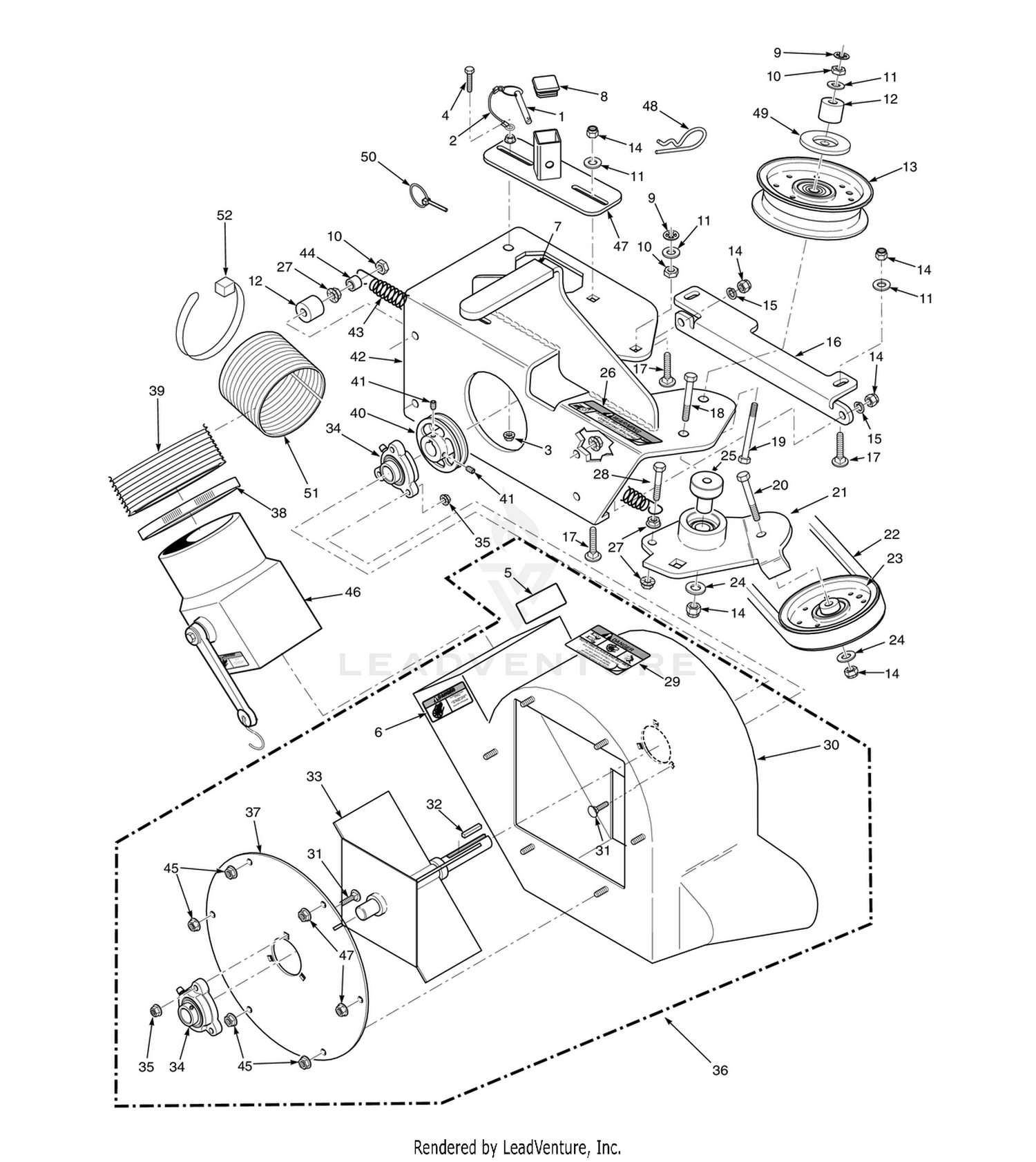 STC-61" & STCII-61" BLOWER HOUSING ASSEMBLY