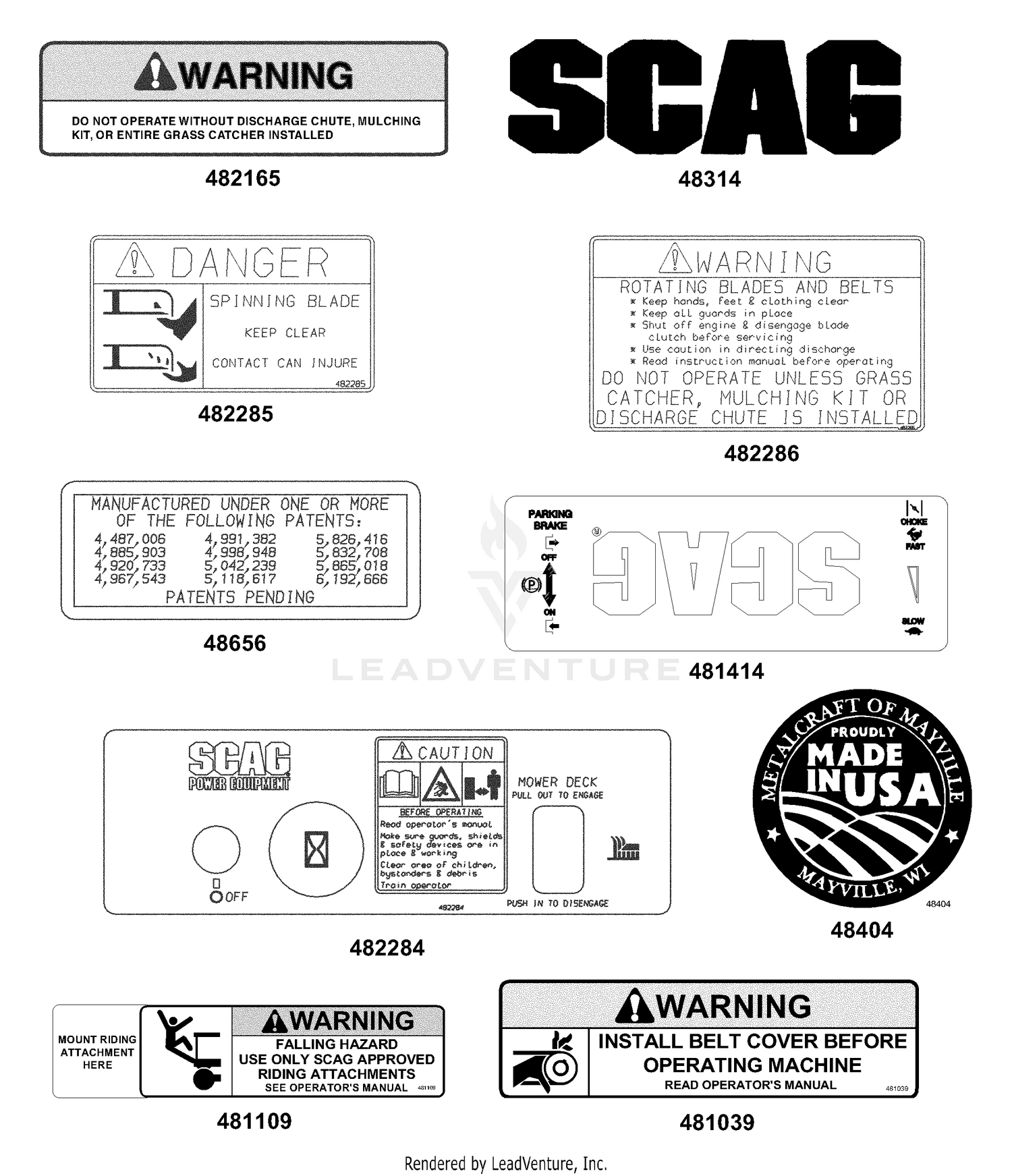 Replacement Decals & Information (1 of 3)
