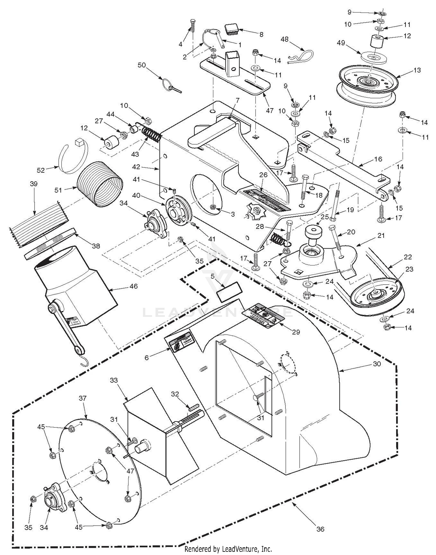 STC 48"/52" Blower Housing Assembly