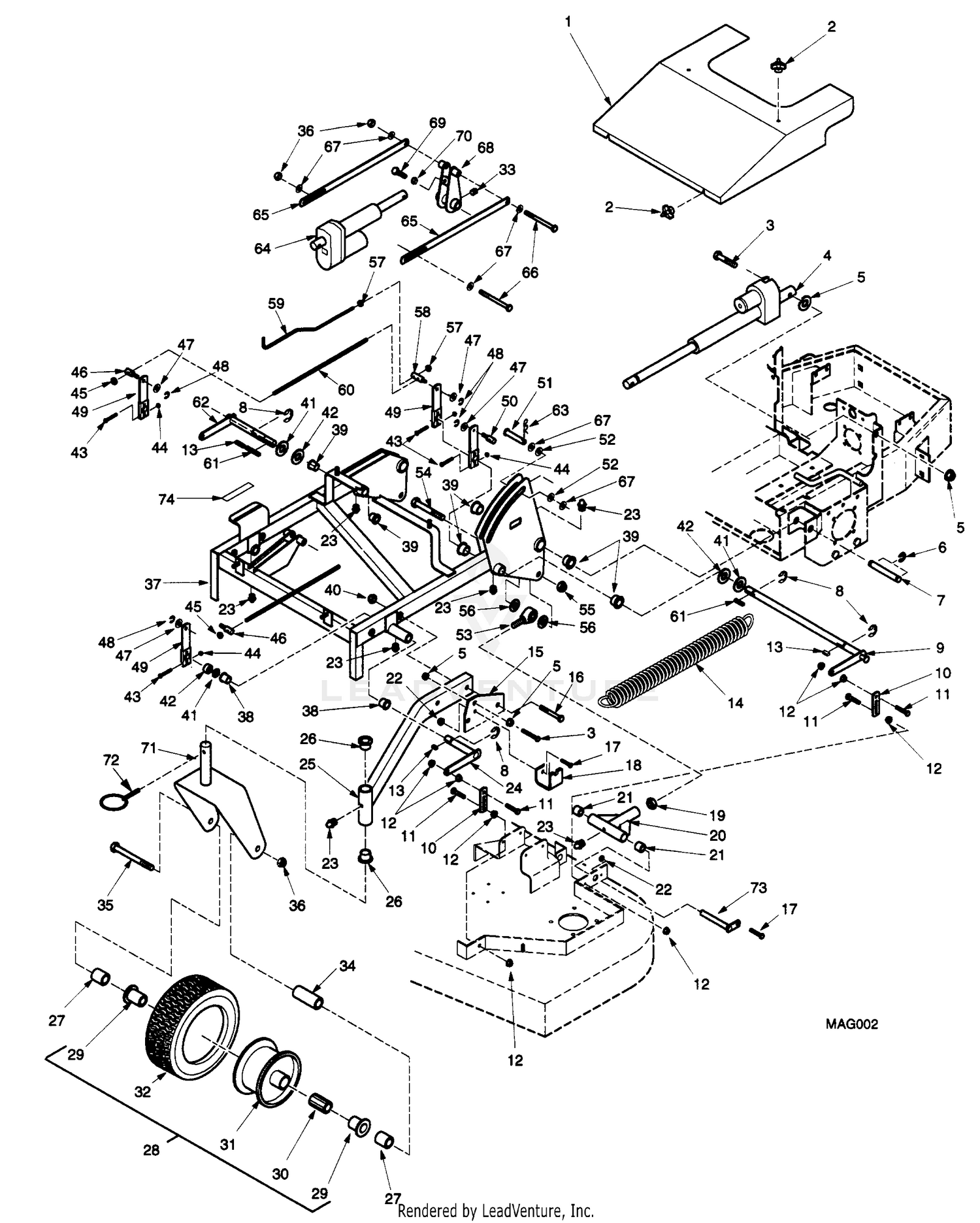 CUTTER DECK SUPPORT MAG-61