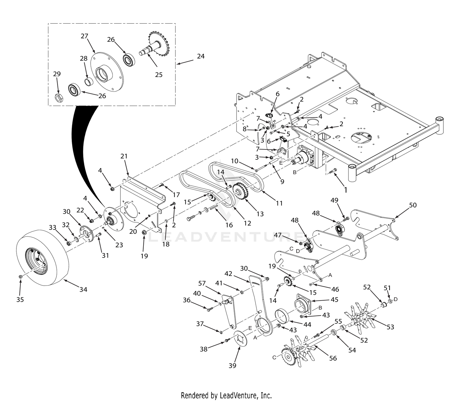 RIGHT SIDE TINE WHEEL DRIVE