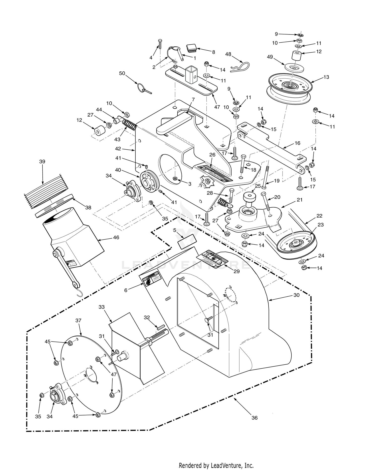 STT-52" / STTII-52" - BLOWER HOUSING ASSEMBLY