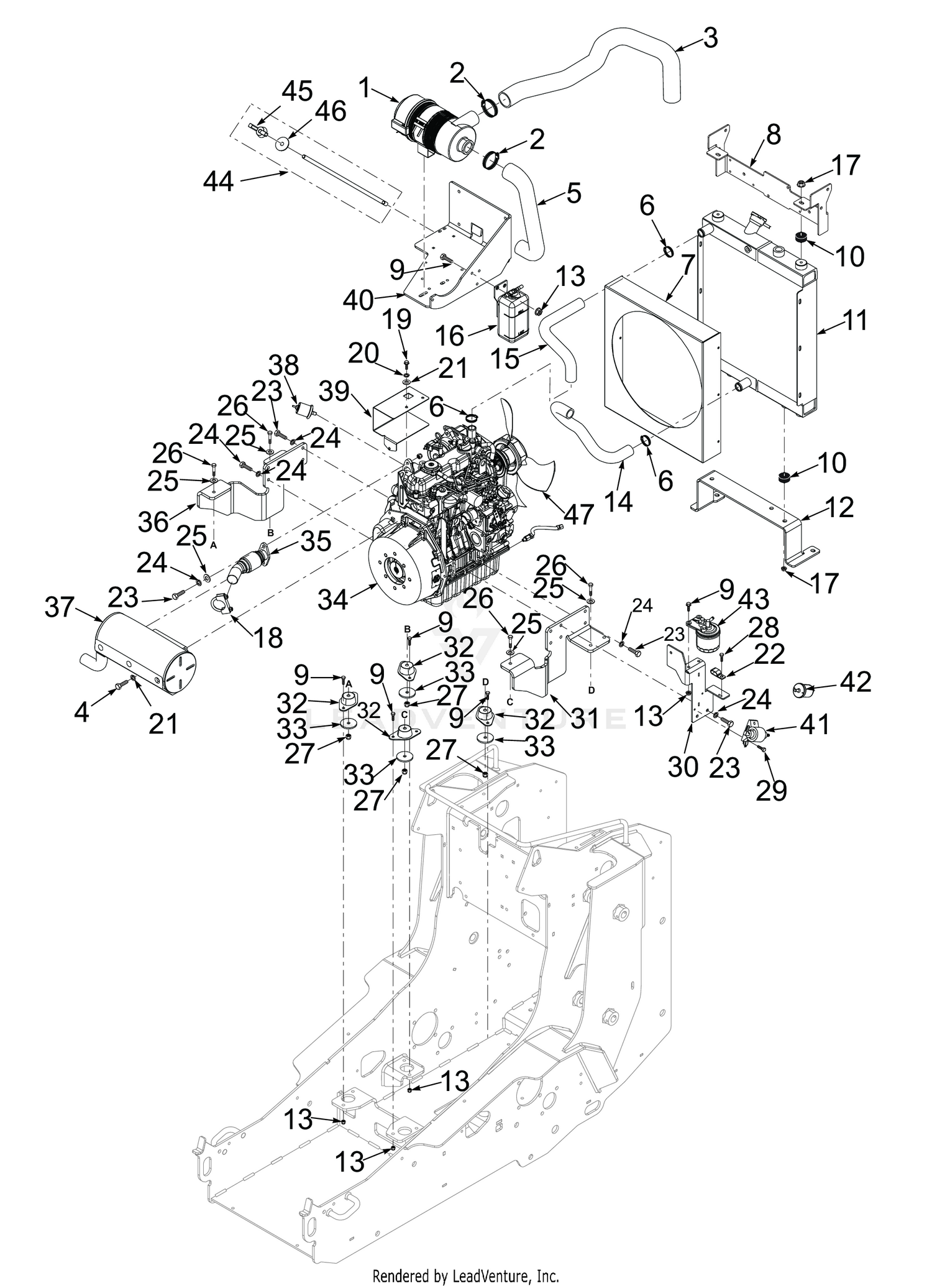 ENGINE & ATTACHING PARTS KUBOTA