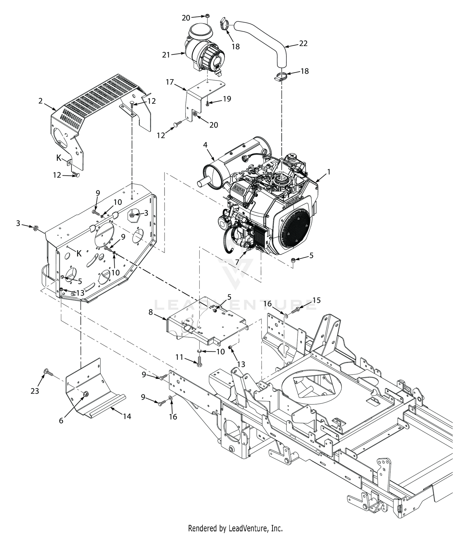 STTII ENGINE & ATTACHING PARTS - KOHLER 25CH-LP-EFI