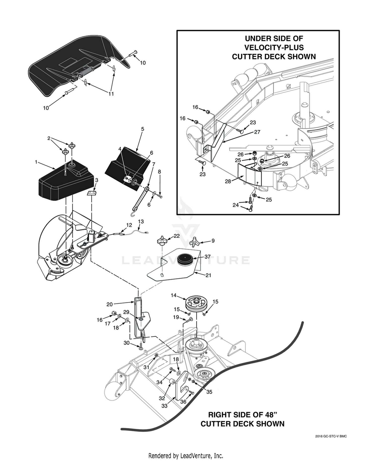 STCII 48"/52" & SCZ 48"/52" BLOWER MOUNTING COMPONENTS