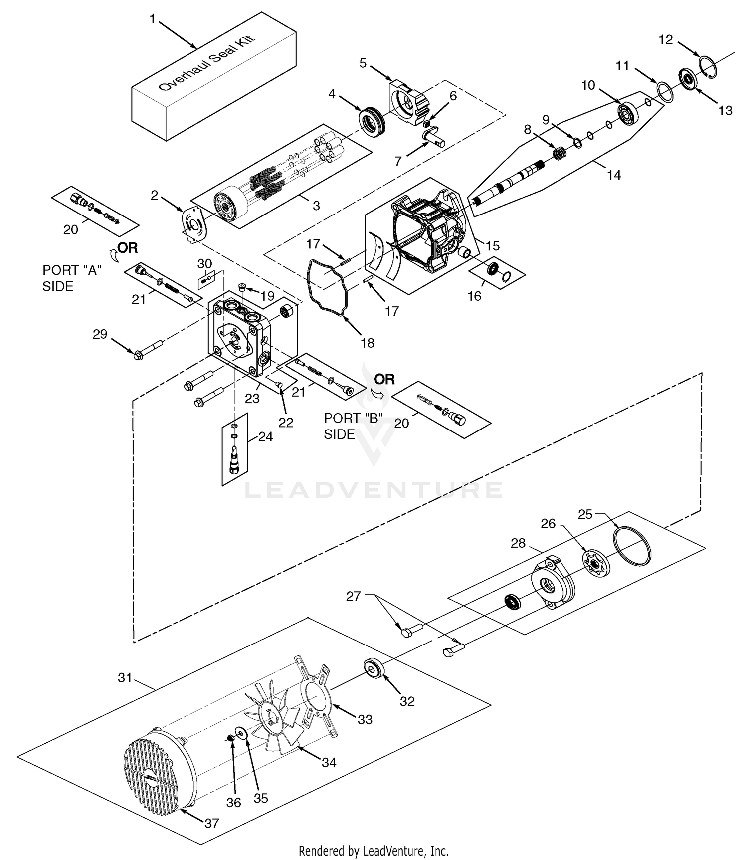 BDP-16A Hydraulic Pump Assembly With Cooling Fan