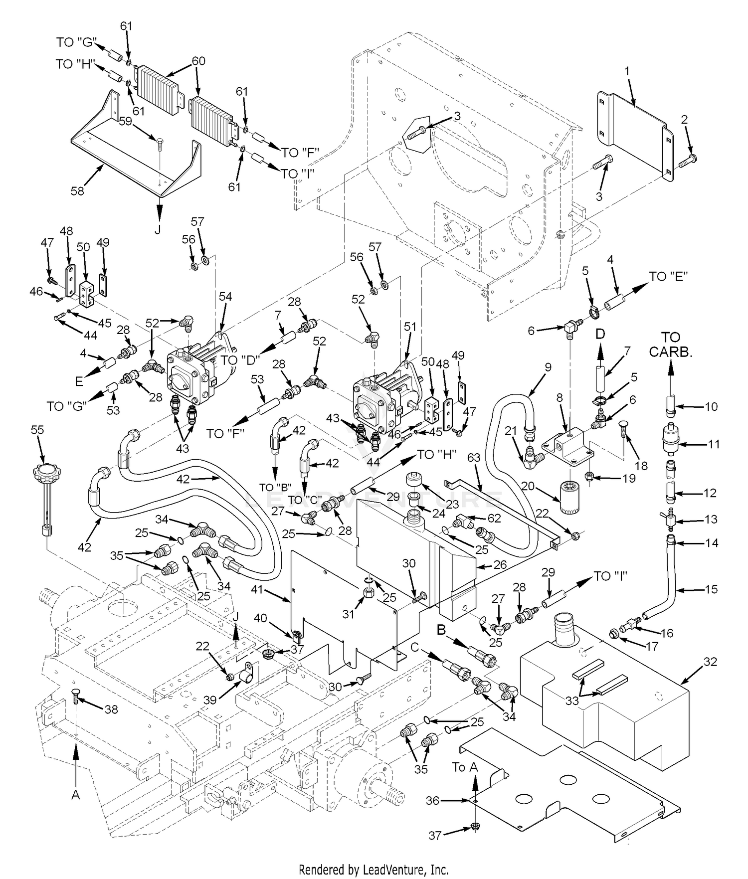 27KA - 72" Cutter Deck, Fuel And Hydraulic System