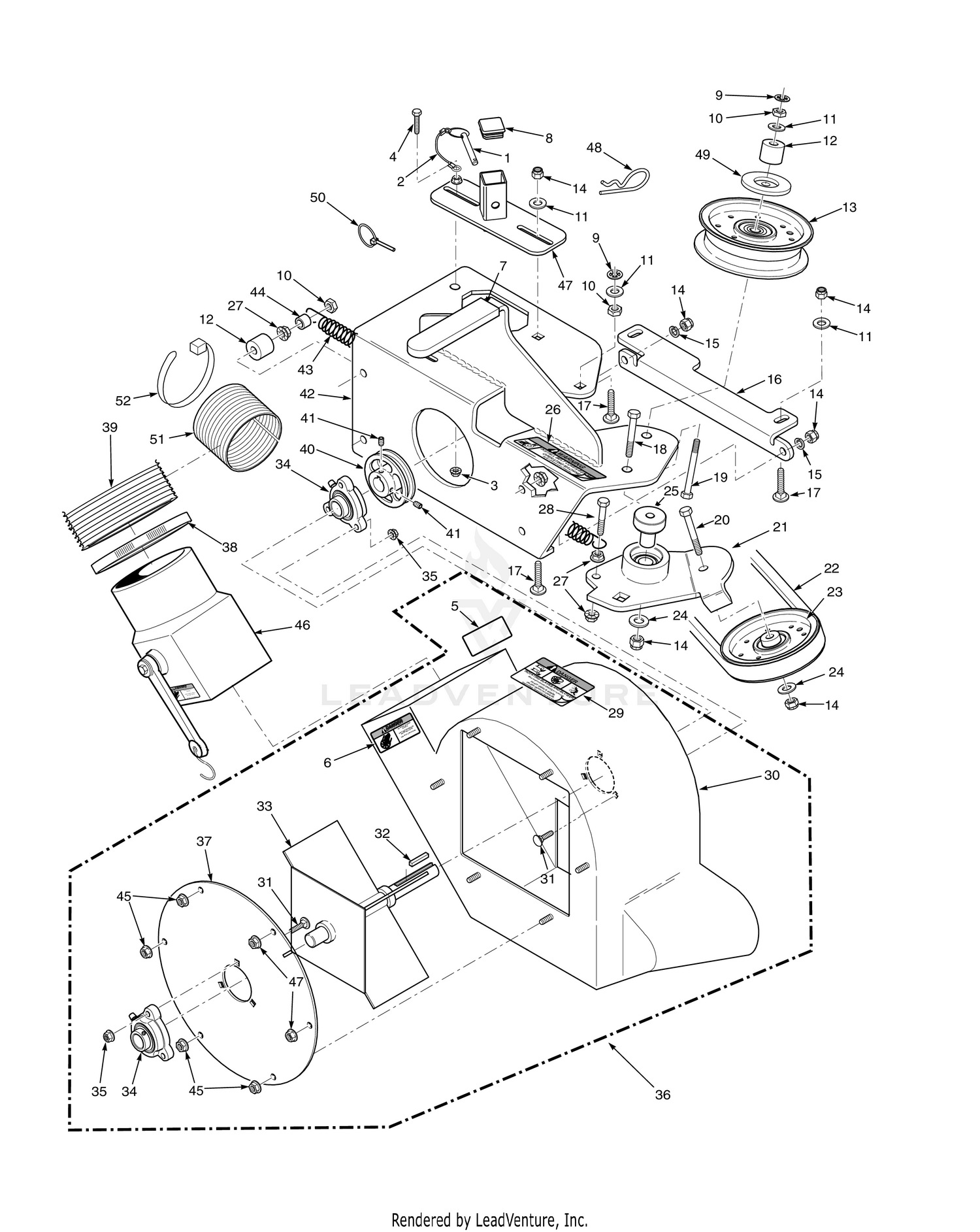 STC 48"/52" - BLOWER HOUSING ASSEMBLY