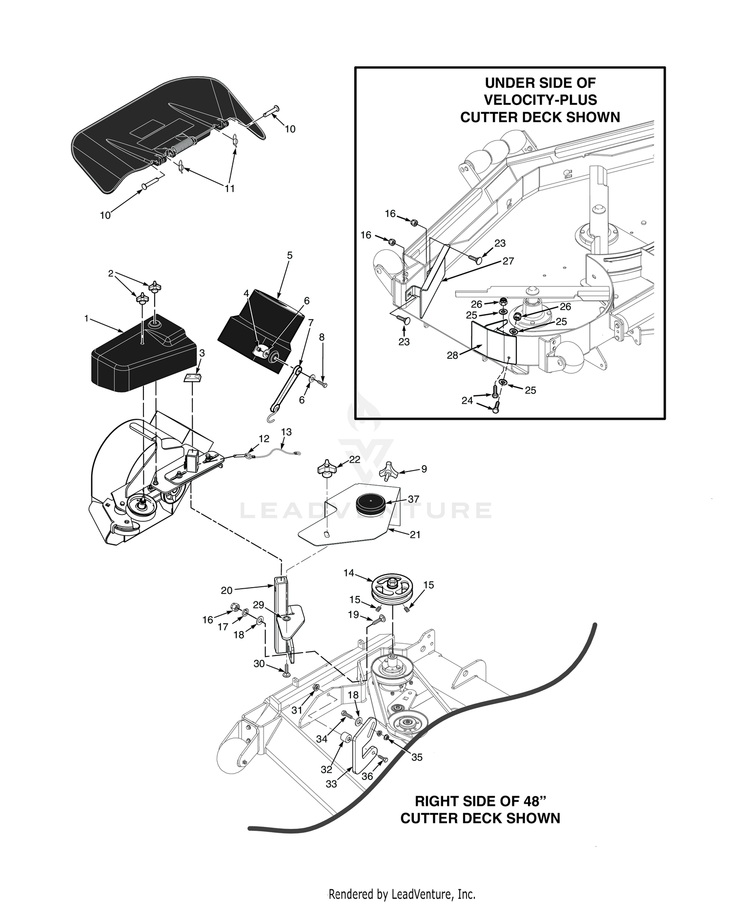 STCII 48"/52" & SCZ 48"/52" - BLOWER MOUNTING COMPONENTS
