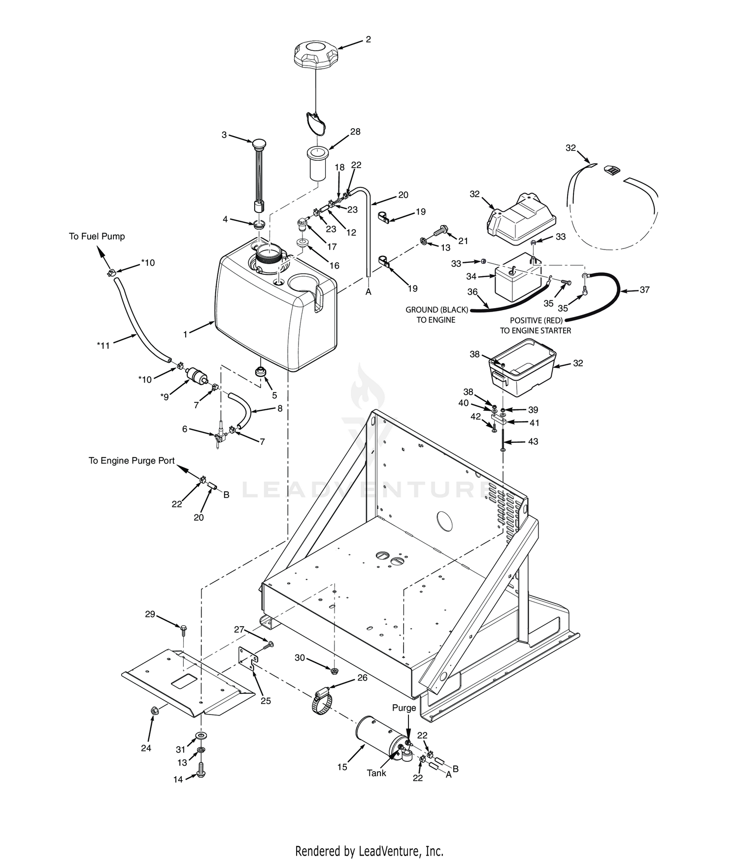 FUEL SYSTEM AND BATTERY COMPONENTS