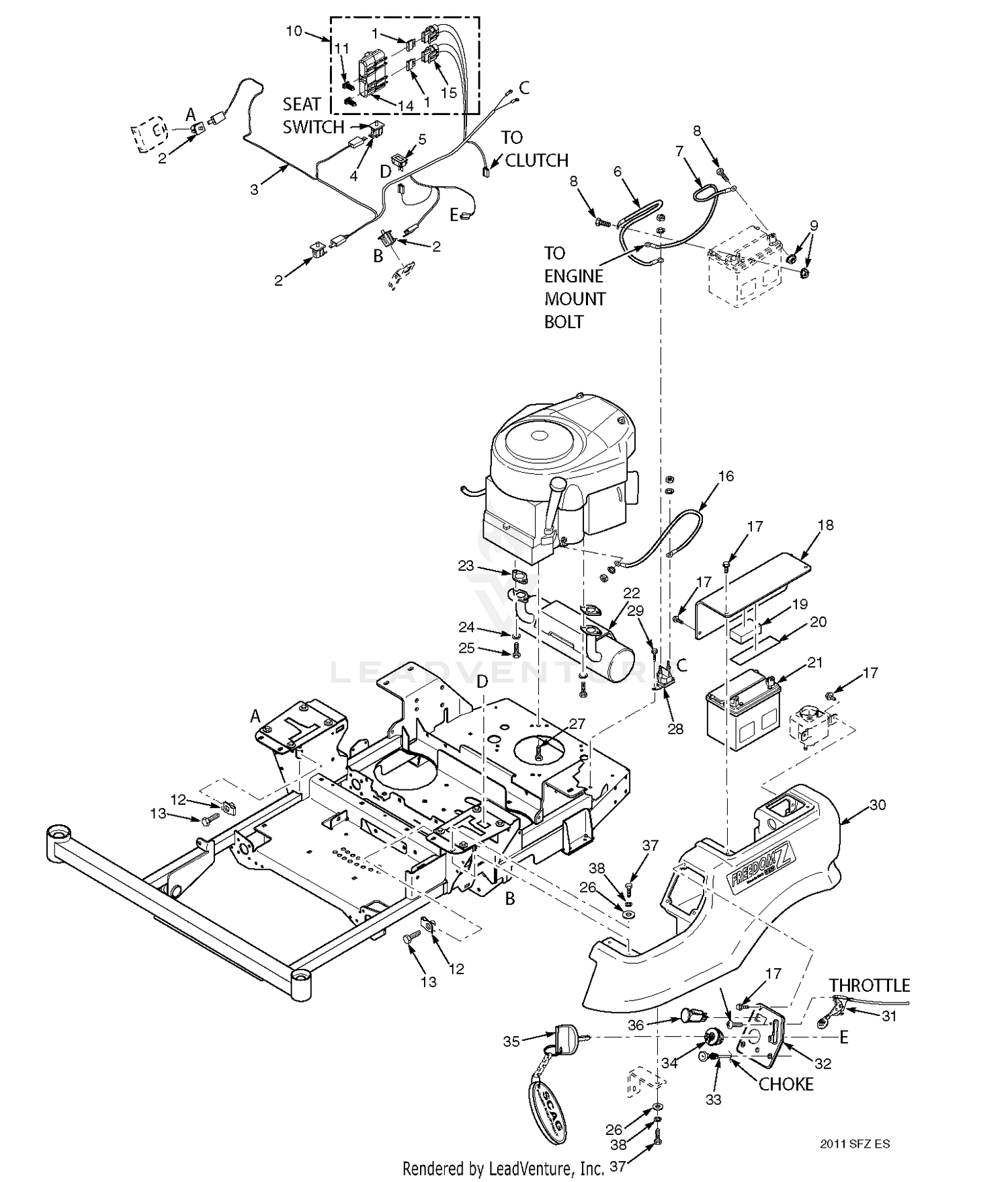 Exhaust And Electrical System - SFZ48, SFZ52 & SFZ61
