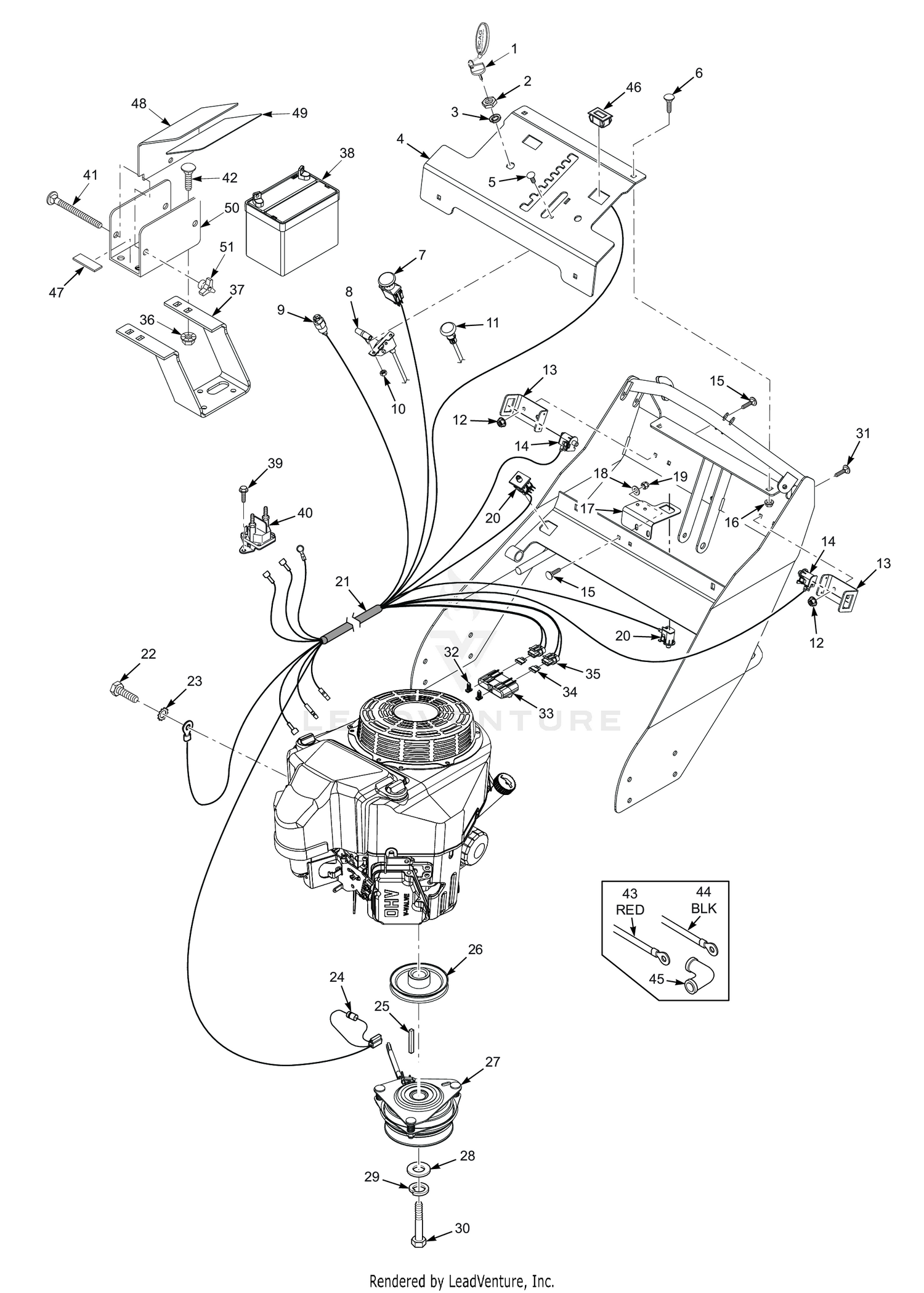 ELECTRICAL SYSTEM AND THROTTLE CONTROL - ELECTRIC START