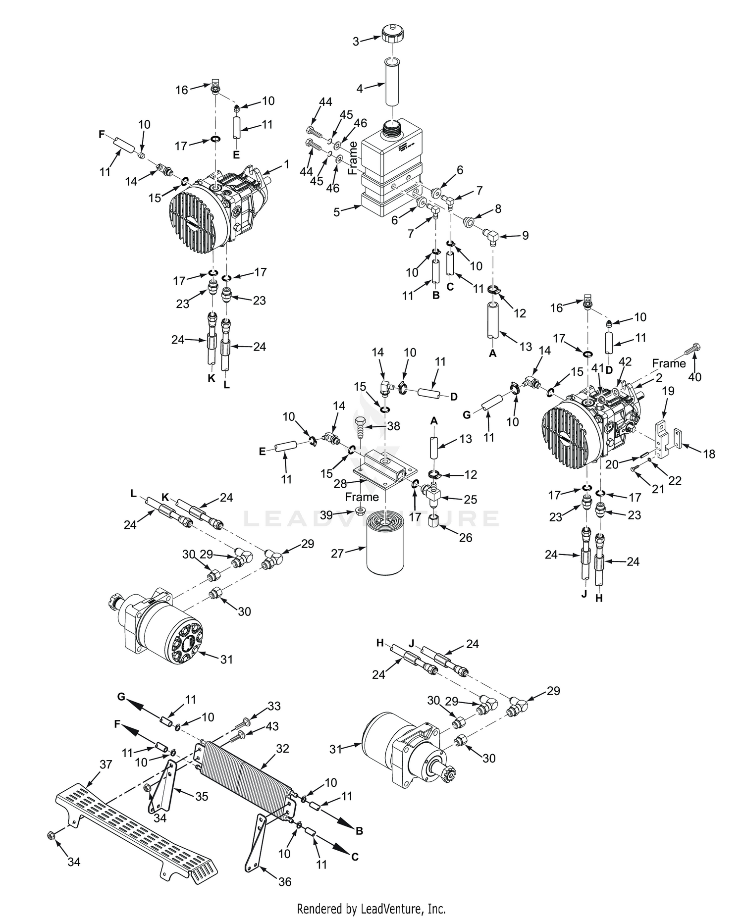 STTII HYDRAULIC SYSTEM - DUAL CORE COOLER