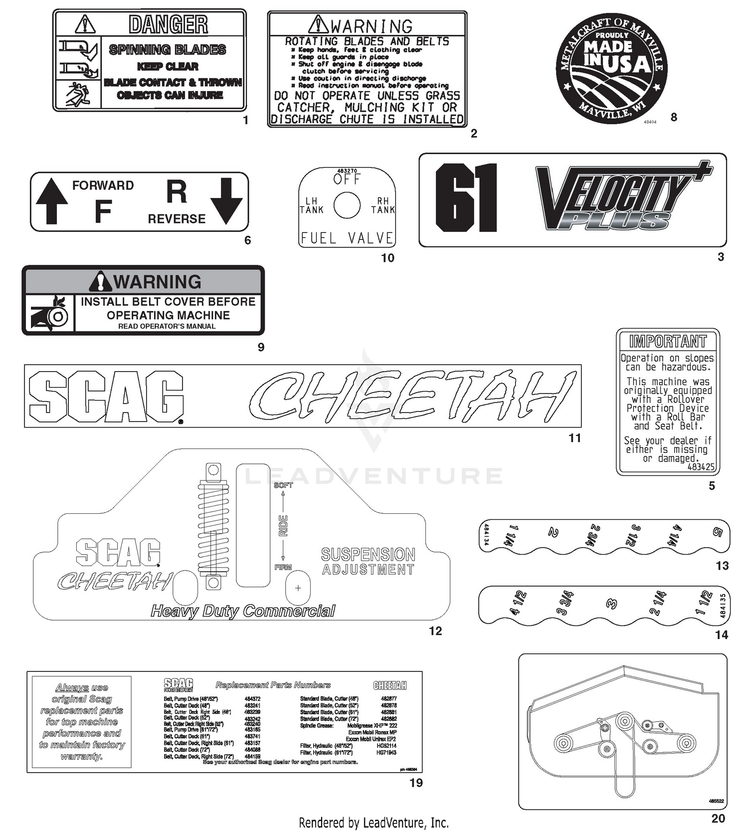 Replacement Decals And Information Plates