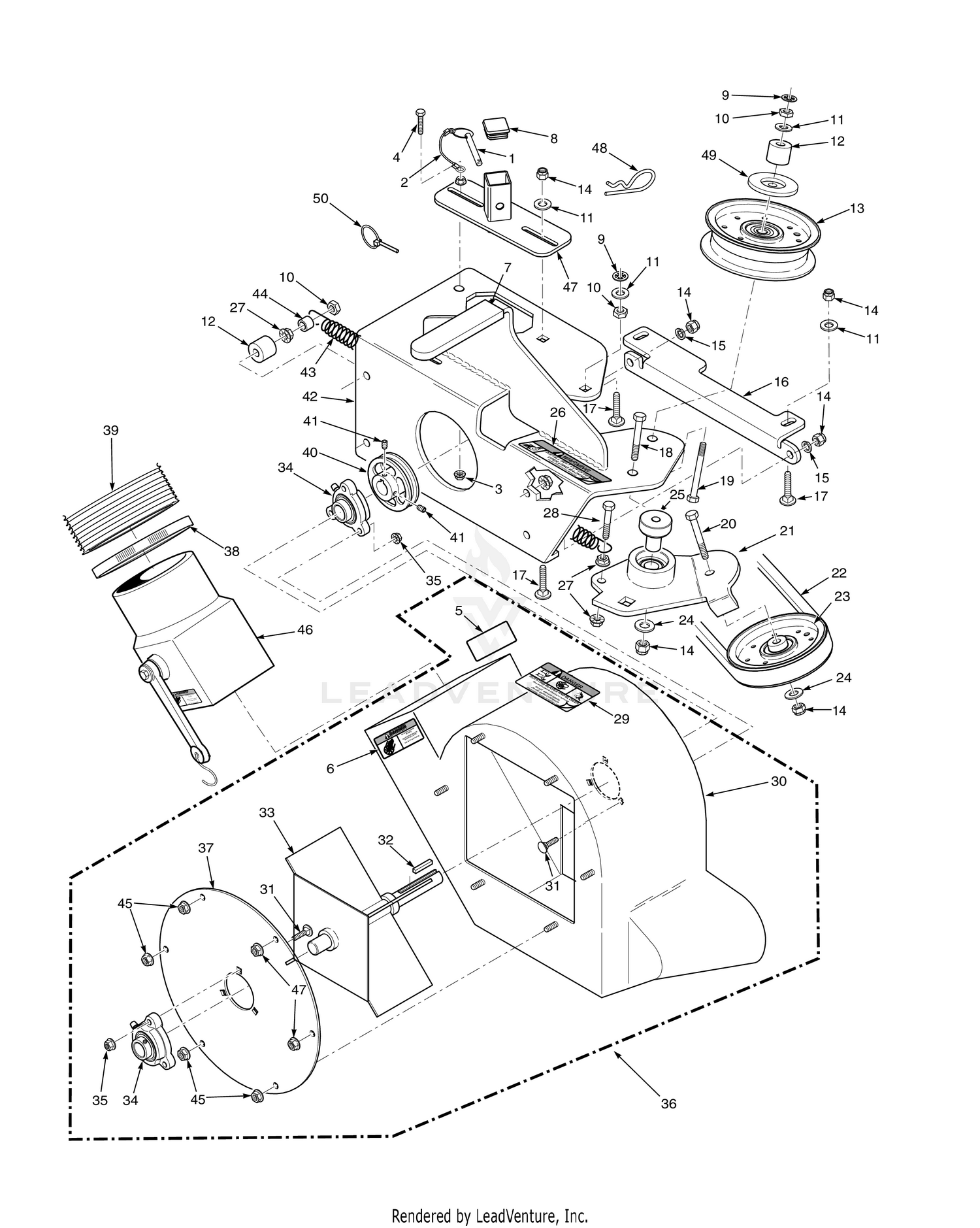 STT-61" / STTII-61" & SCZ-61" BLOWER HOUSING ASSEMBLY
