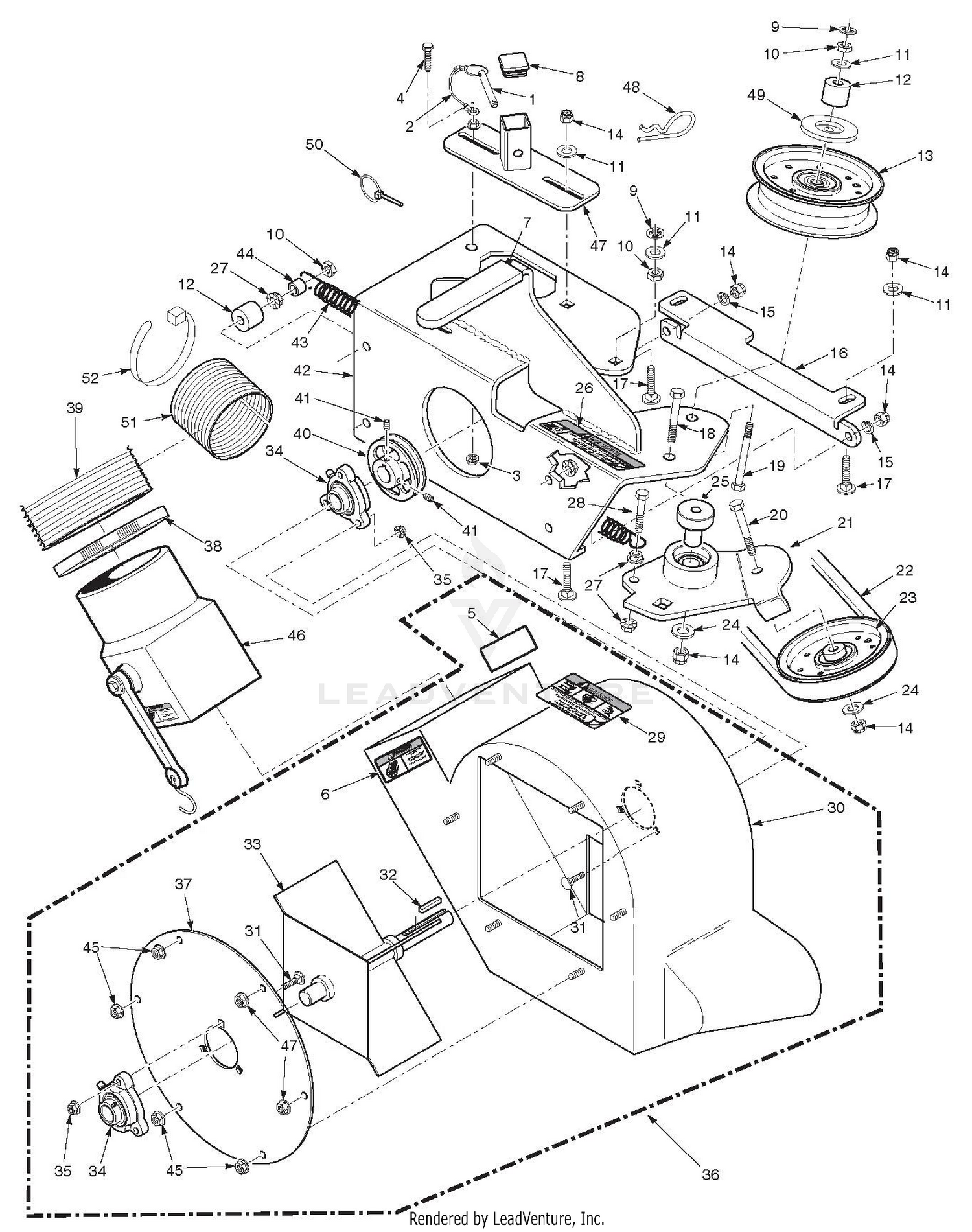 STCII 48"/52" & SCZ 48"/52" Blower Housing Assembly