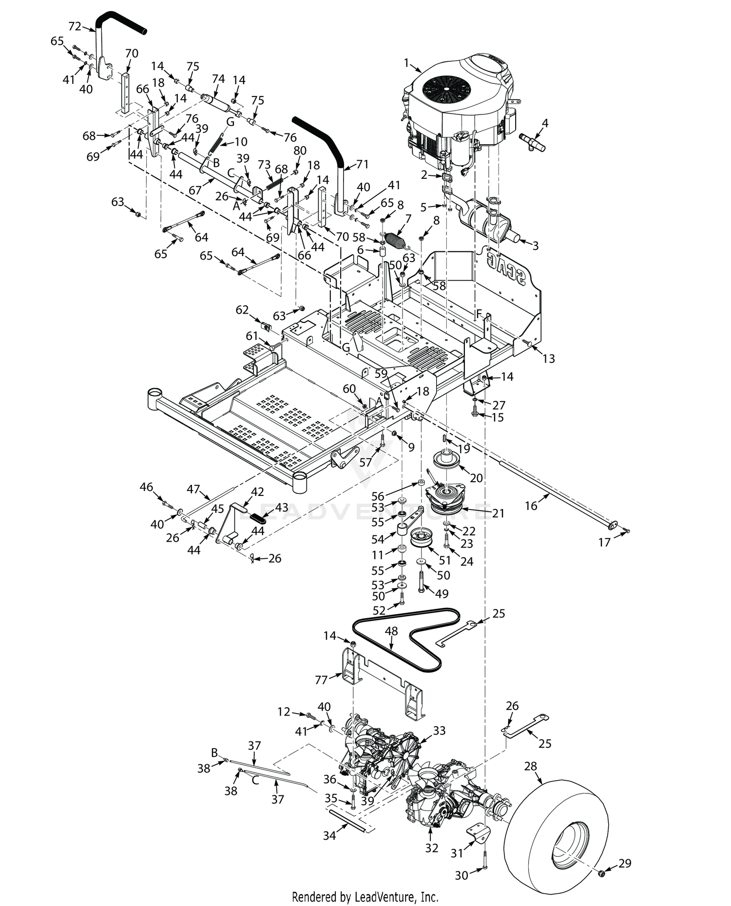 61H DRIVE SYSTEM COMPONENTS - HYDRO-GEAR AXLES