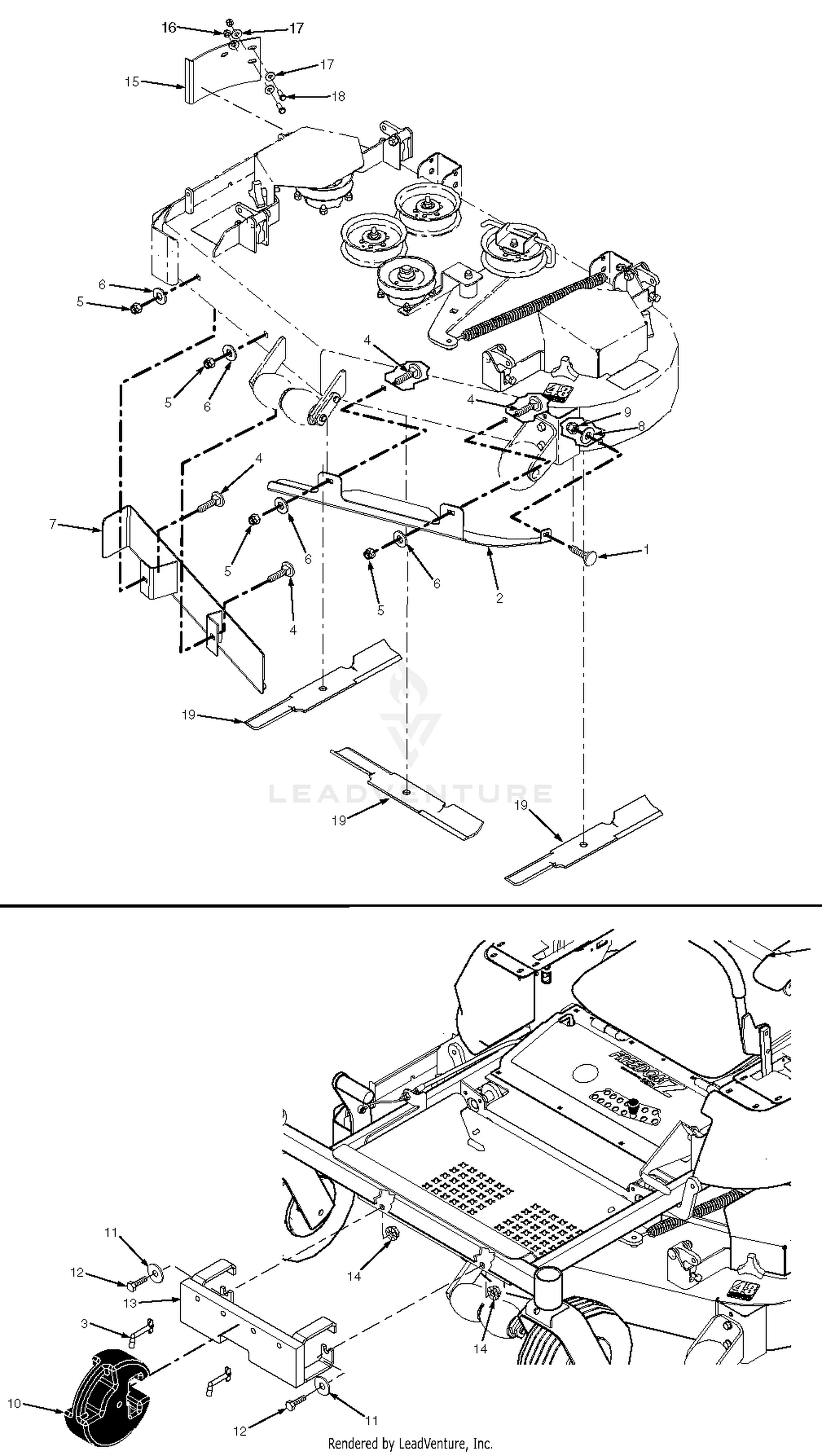 GC-2B Cutter Deck And Front Weight Components