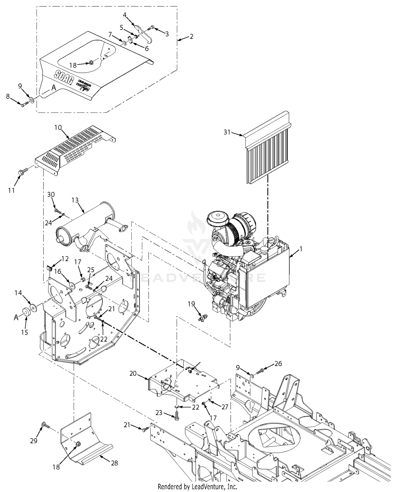 STTII Engine & Attaching Parts - Liquid Cooled