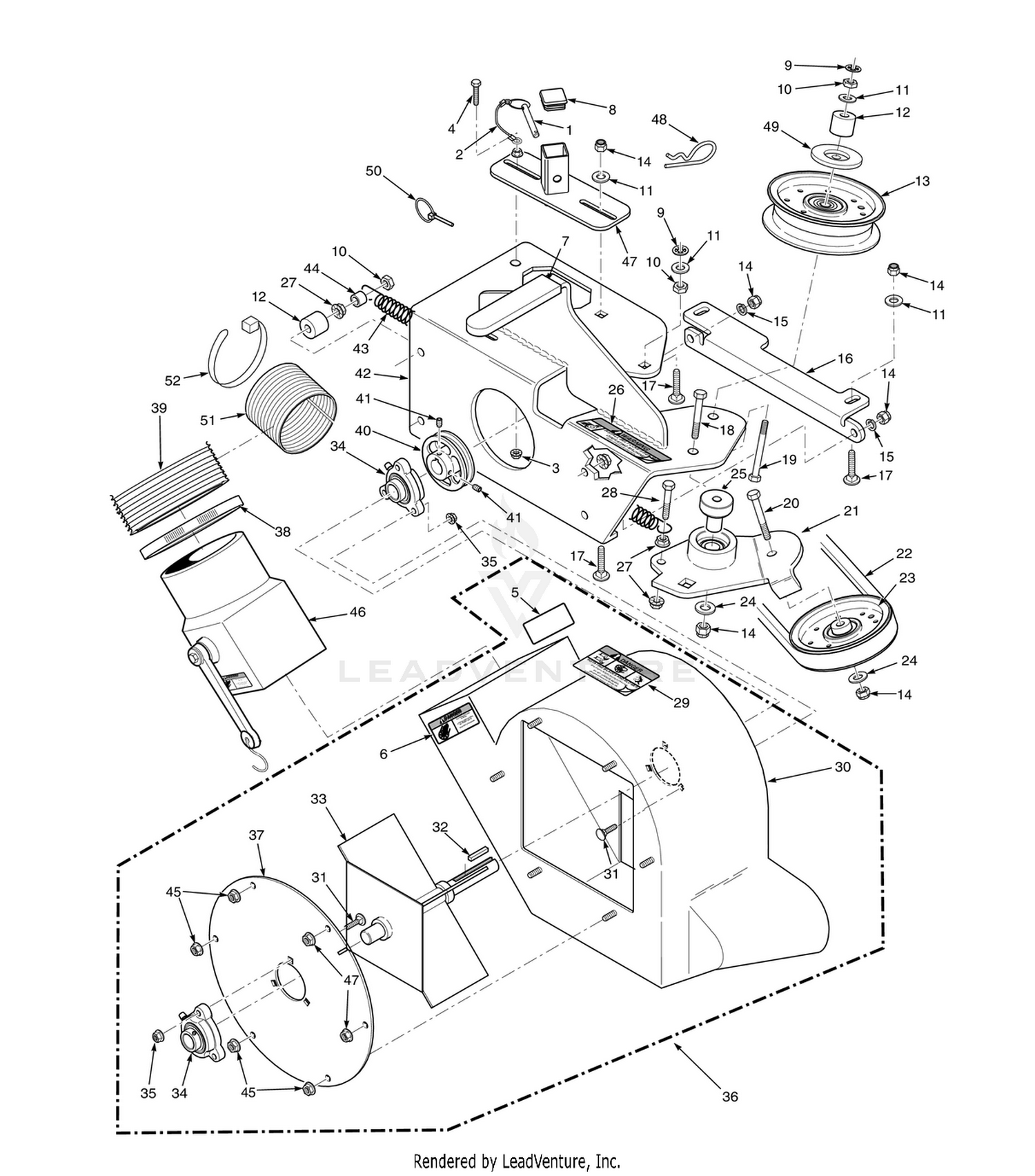 STC 48"/52" BLOWER HOUSING ASSEMBLY